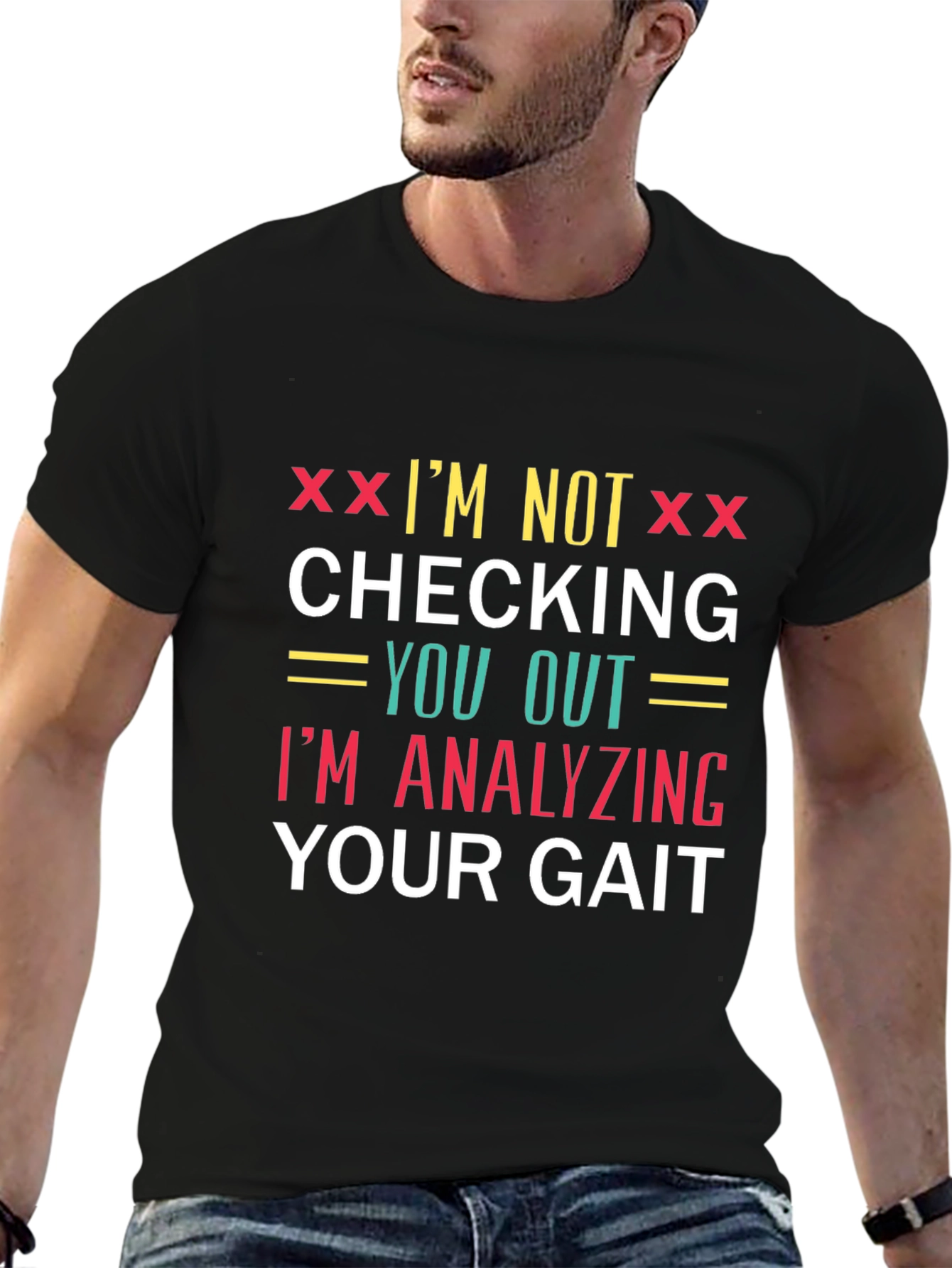 Analyzing Your Gait Novelty Graphic Tee - Black