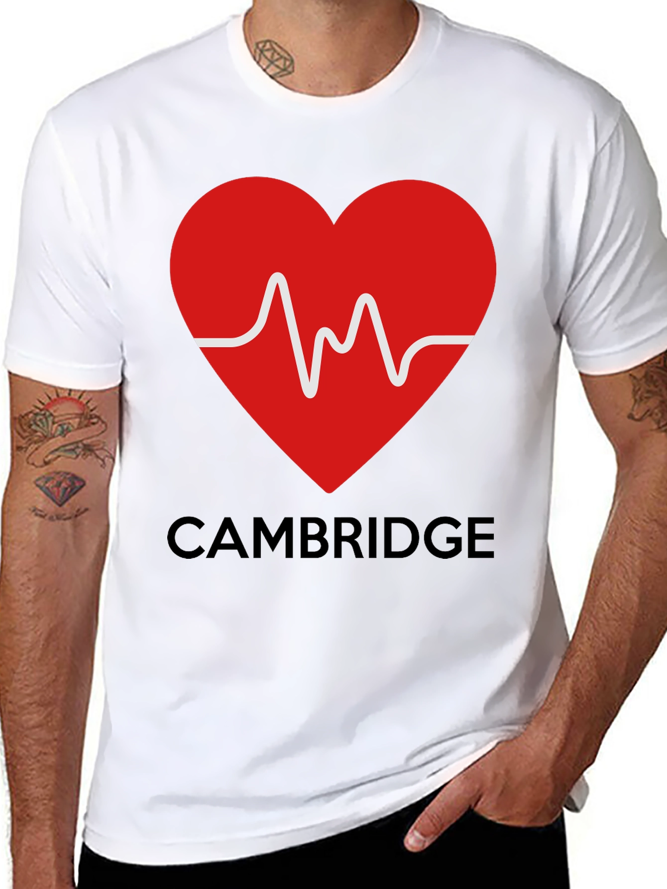 Cambridge Heartbeat Graphic Tee - Stylish City Pride!