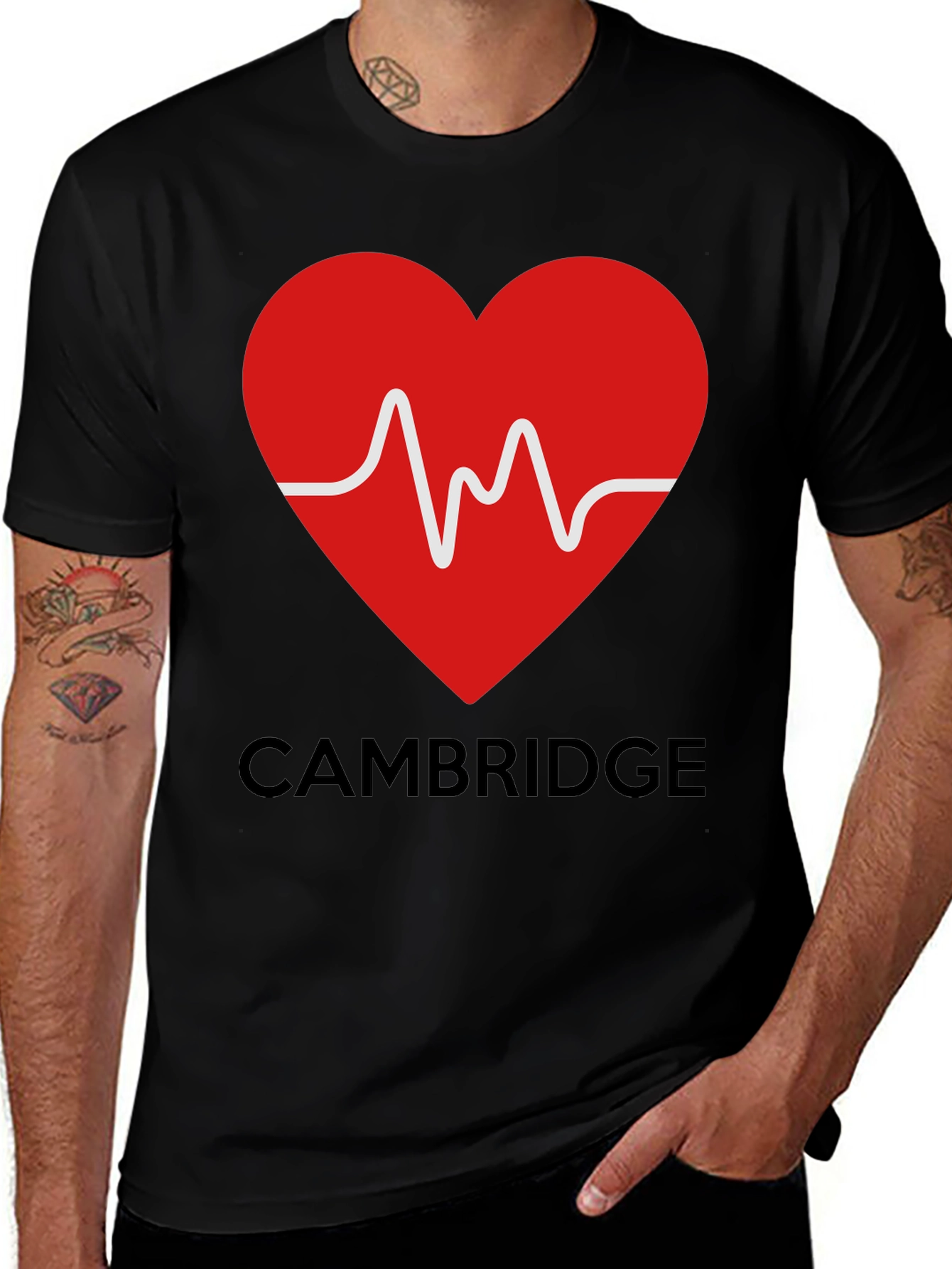 Cambridge Heartbeat Graphic Tee - Stylish City Pride!