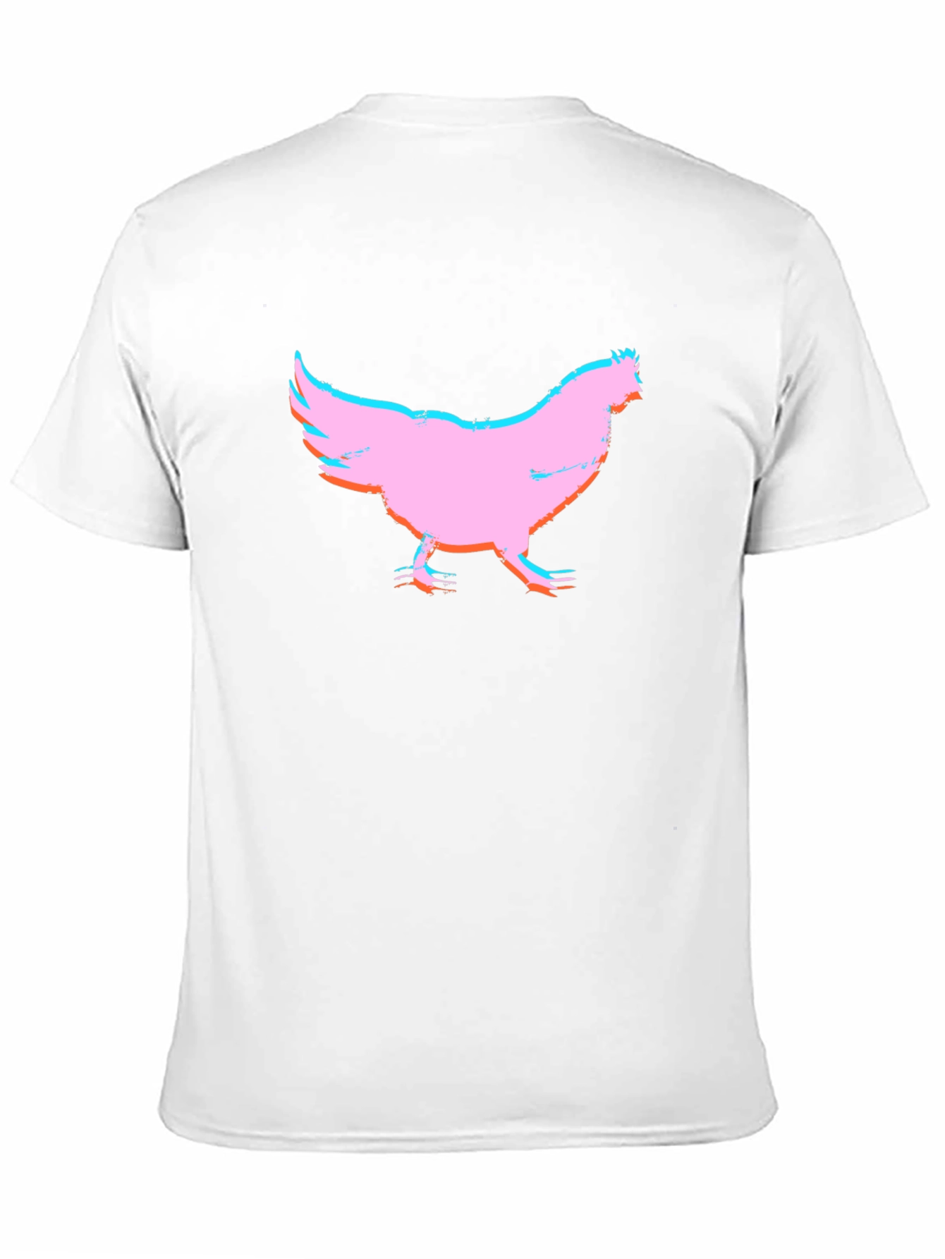 Pink Chicken Graphic Black T-Shirt
