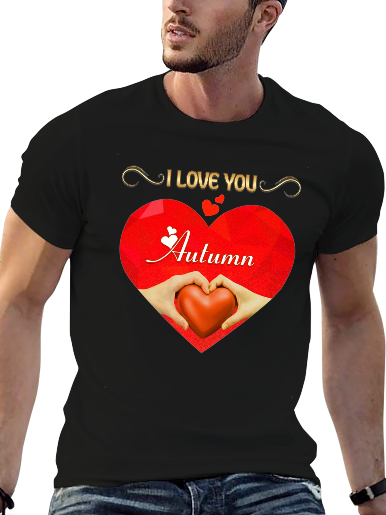 I Love You Autumn Heart Graphic T-Shirt