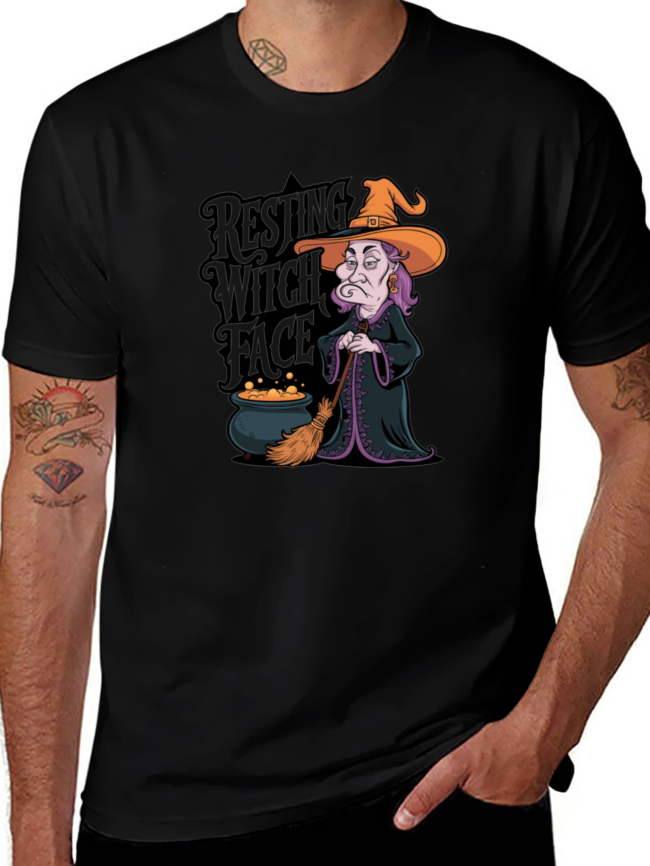 Resting Witch Face Graphic T-Shirt