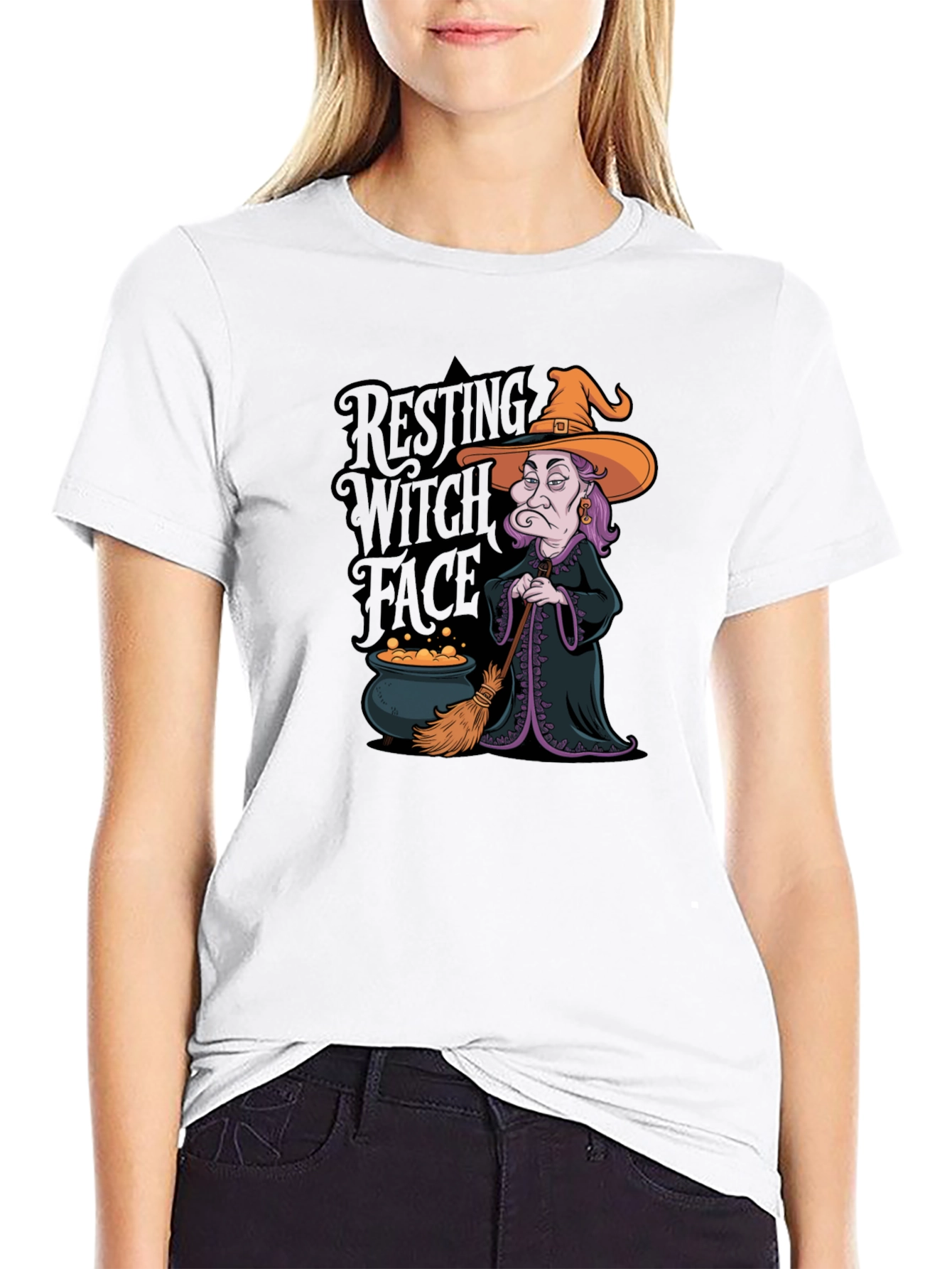 Resting Witch Face Graphic T-Shirt