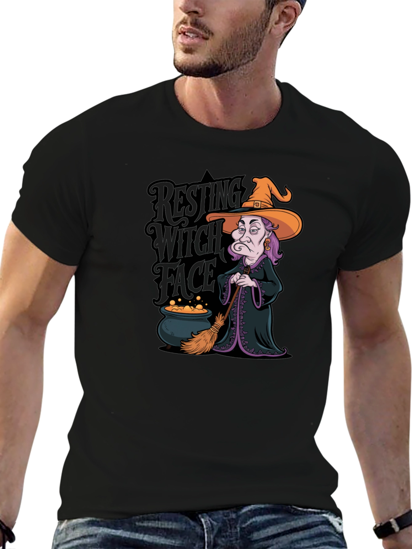 Resting Witch Face Graphic T-Shirt
