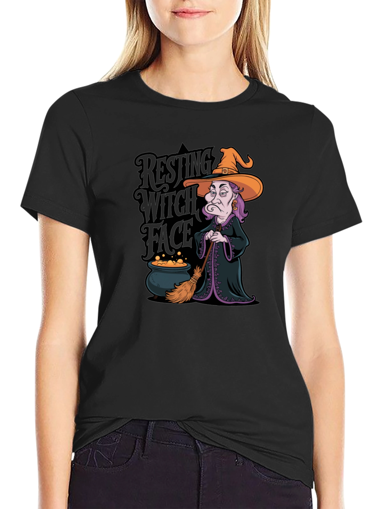 Resting Witch Face Graphic T-Shirt