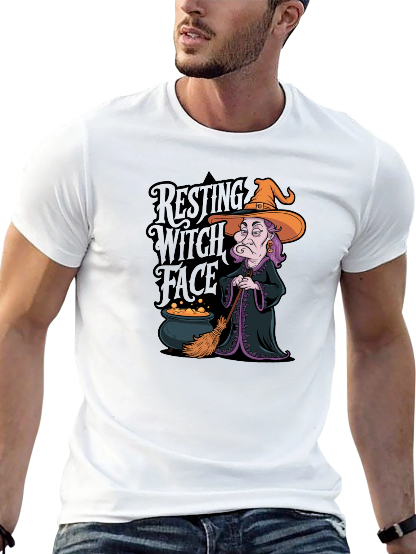 Resting Witch Face Graphic T-Shirt