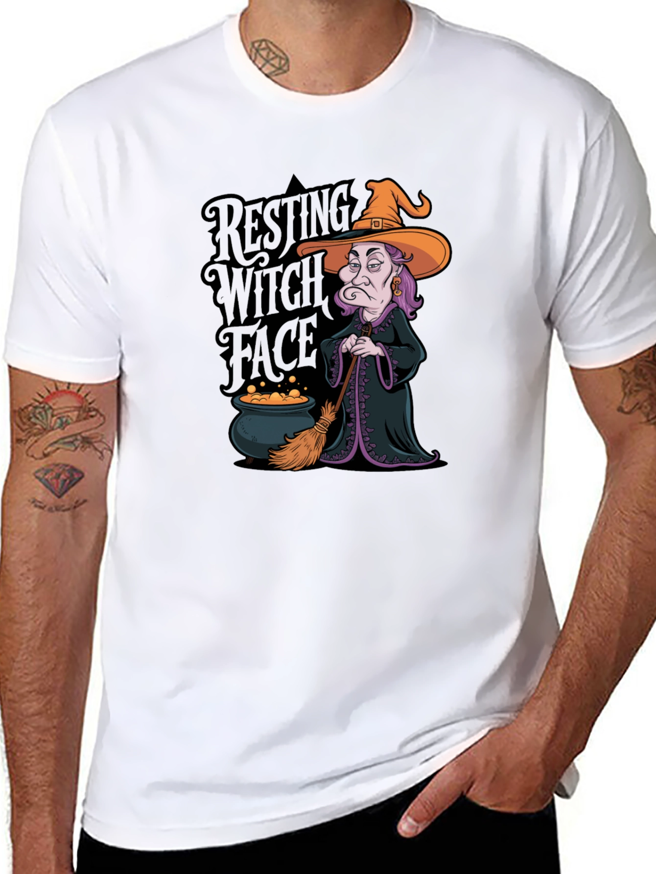 Resting Witch Face Graphic T-Shirt