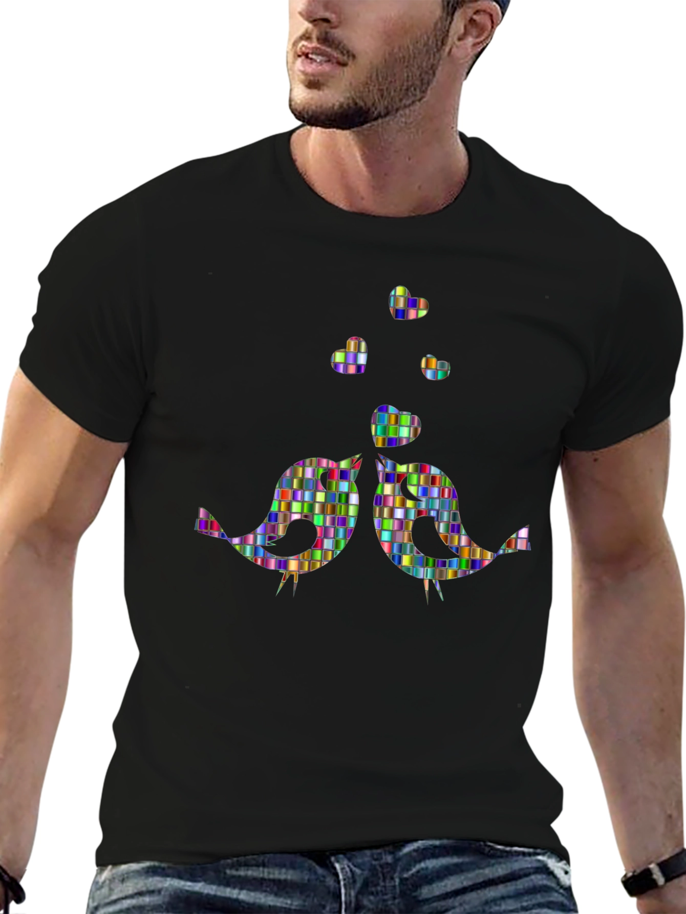 Whimsical Birds Graphic Tee - Unique Design