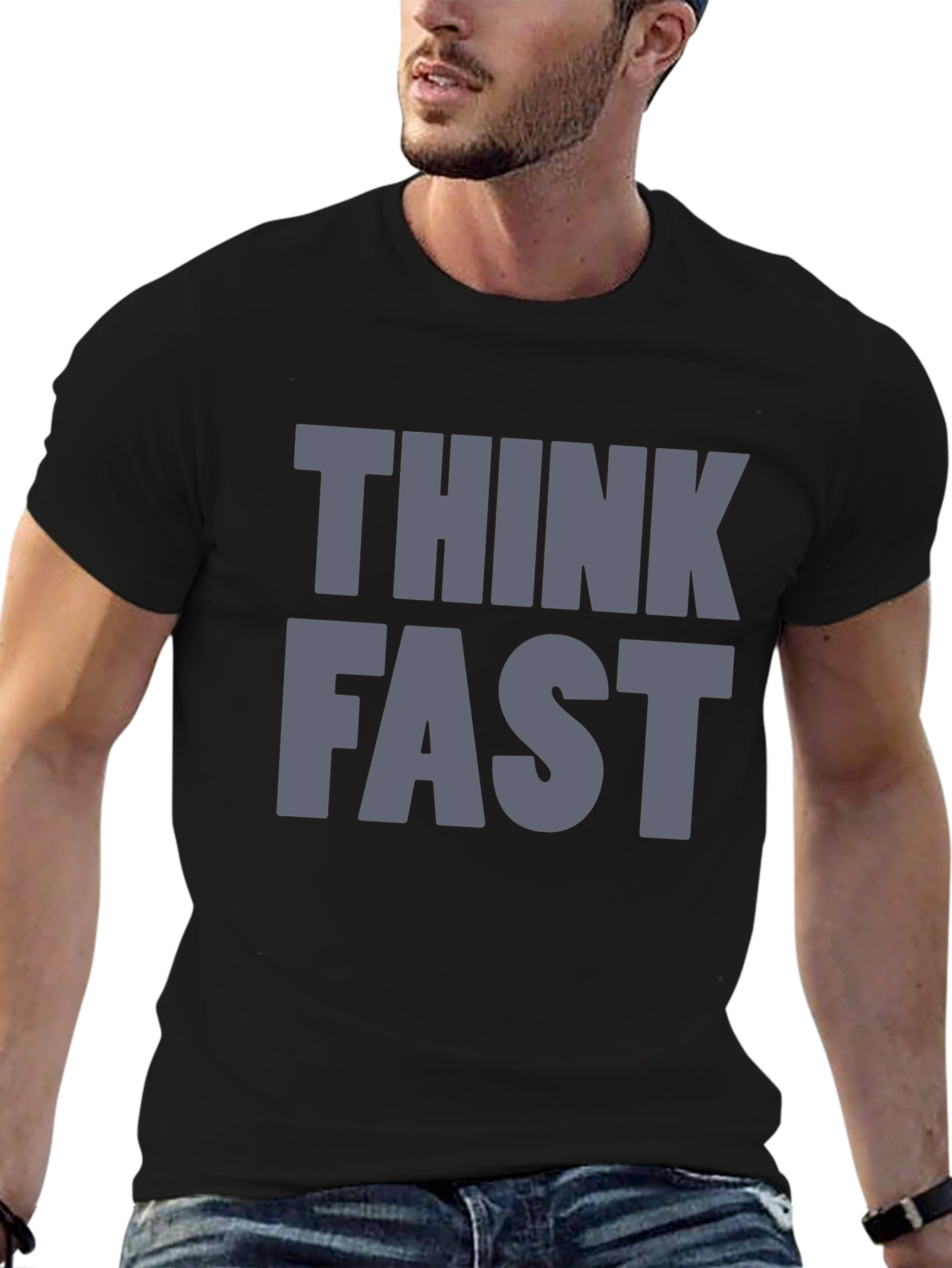 Think Fast Graphic T-Shirt - Casual Style