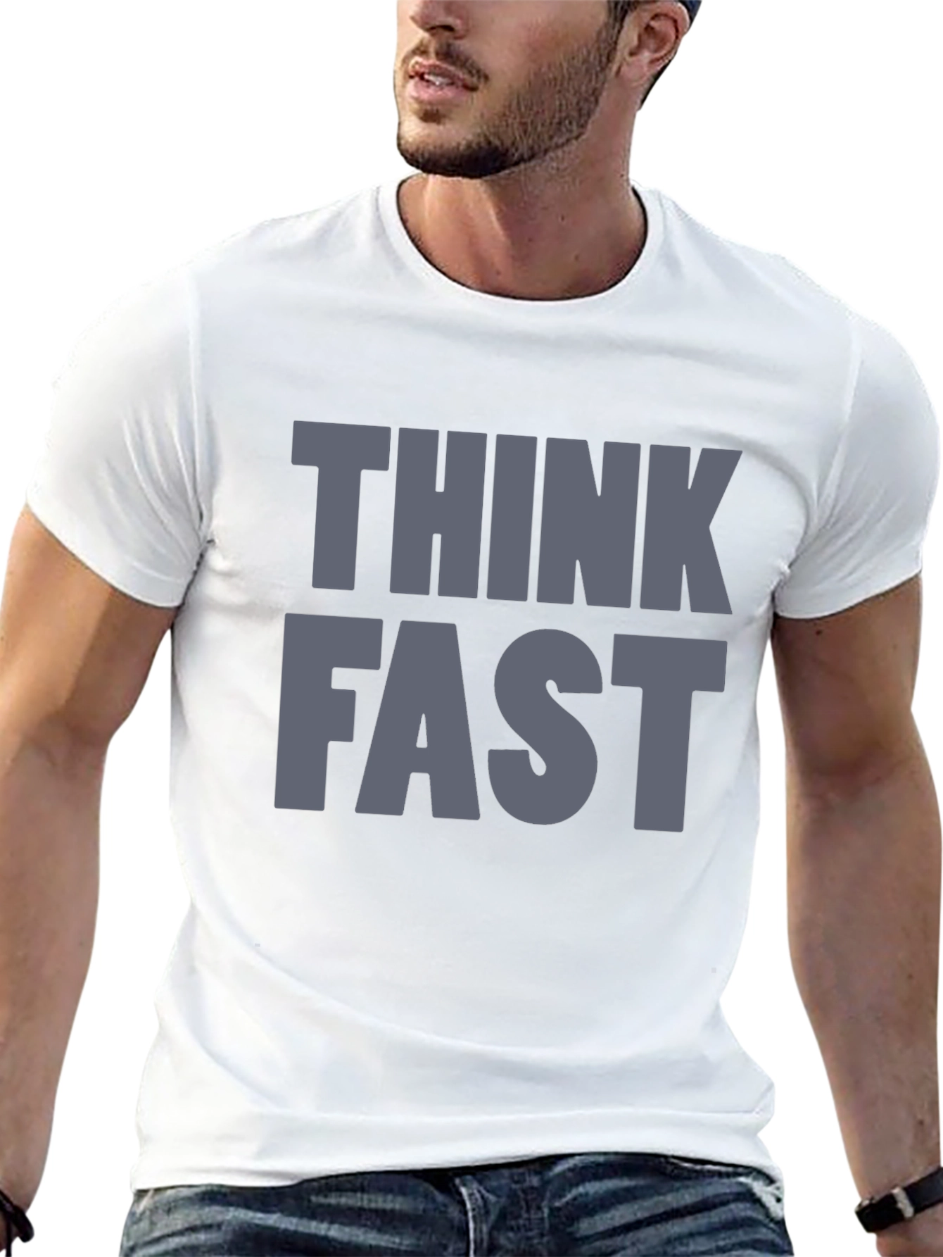 Think Fast Graphic T-Shirt - Casual Style