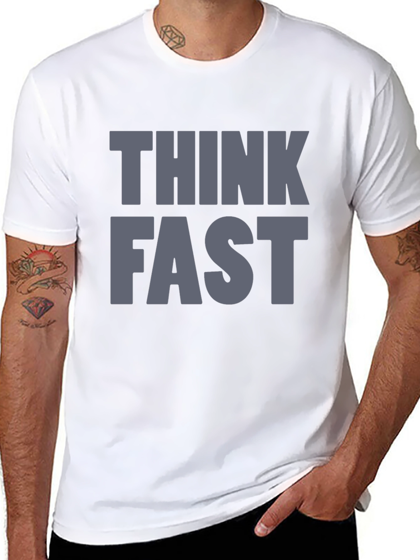 Think Fast Graphic T-Shirt - Casual Style