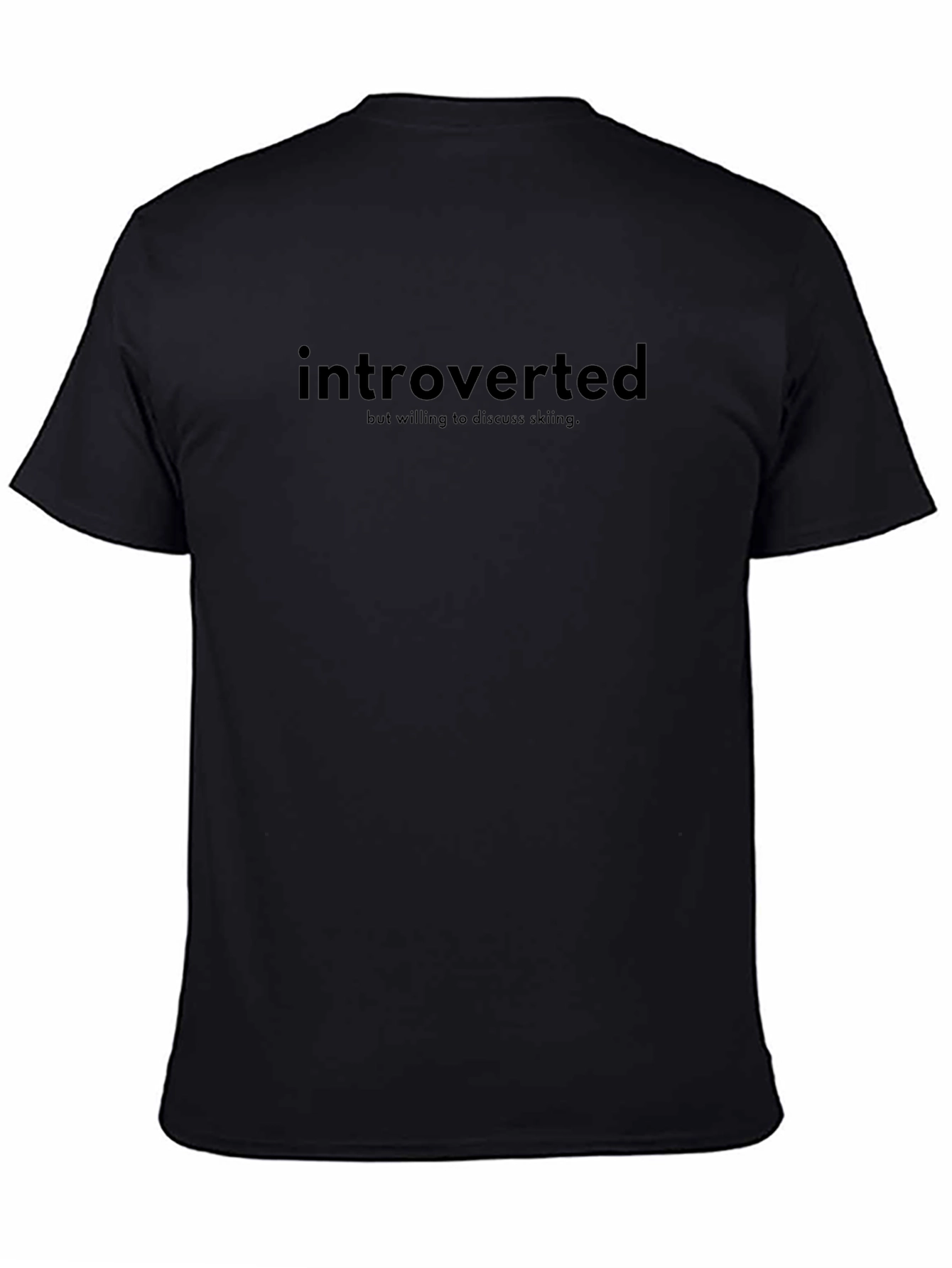Introverted Skiing T-Shirt - Black