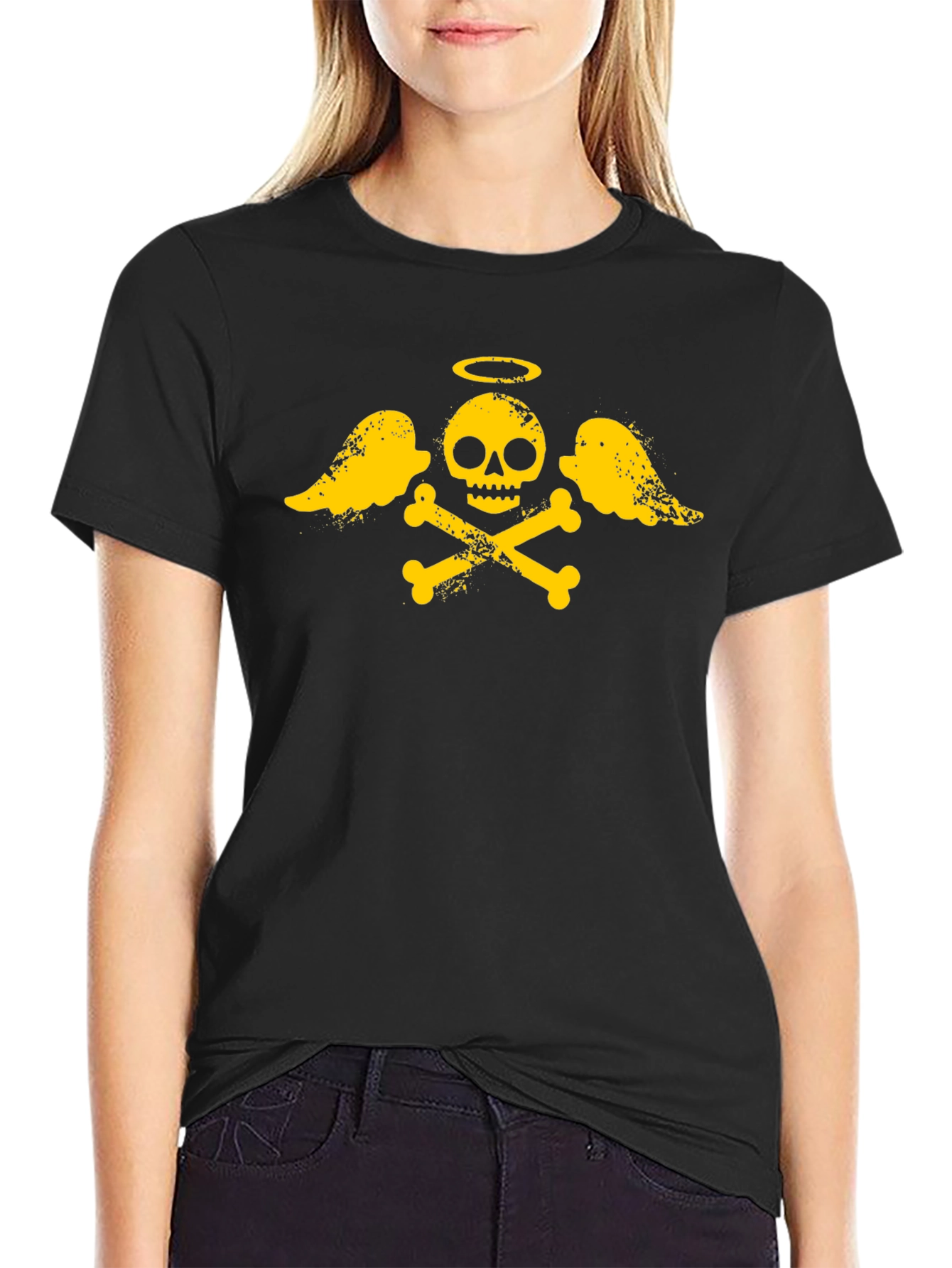 Skull and Crossbones Graphic T-Shirt - Black