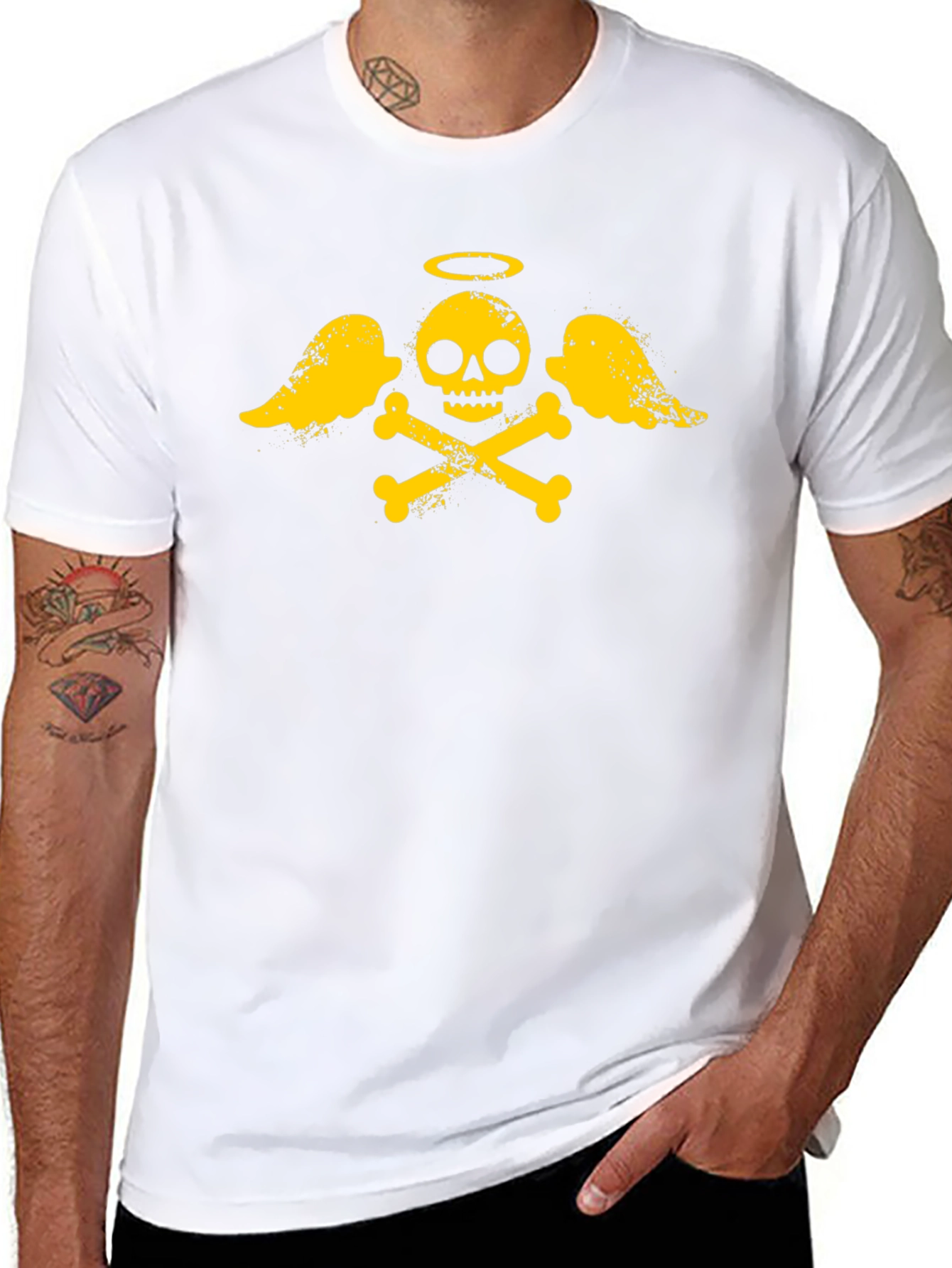 Skull and Crossbones Graphic T-Shirt - Black