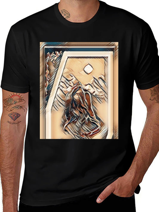 Abstract Art Tee - Black Cotton Blend