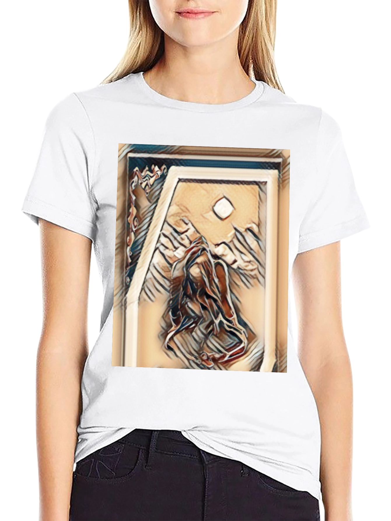 Abstract Art Tee - Black Cotton Blend