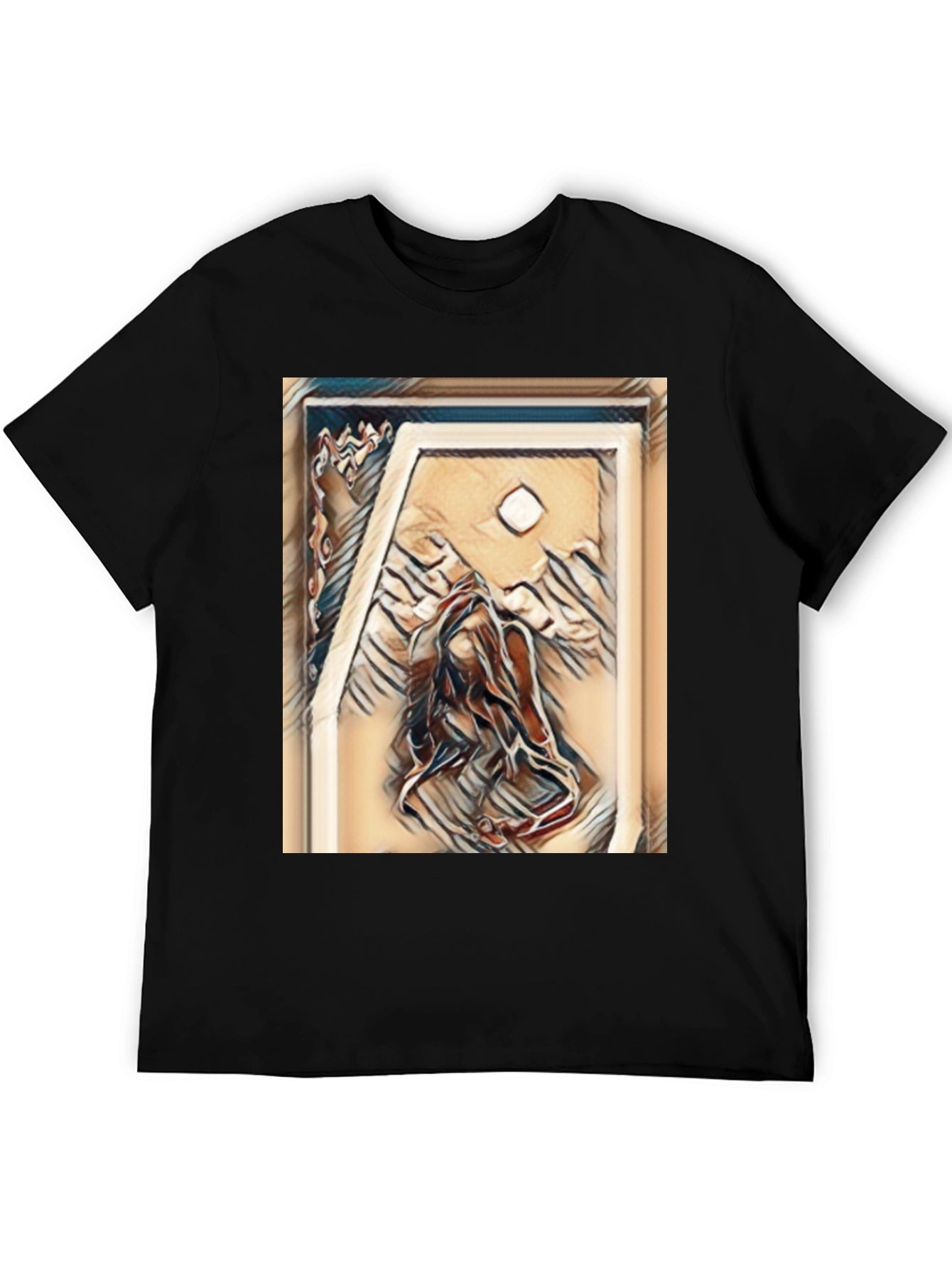Abstract Art Tee - Black Cotton Blend