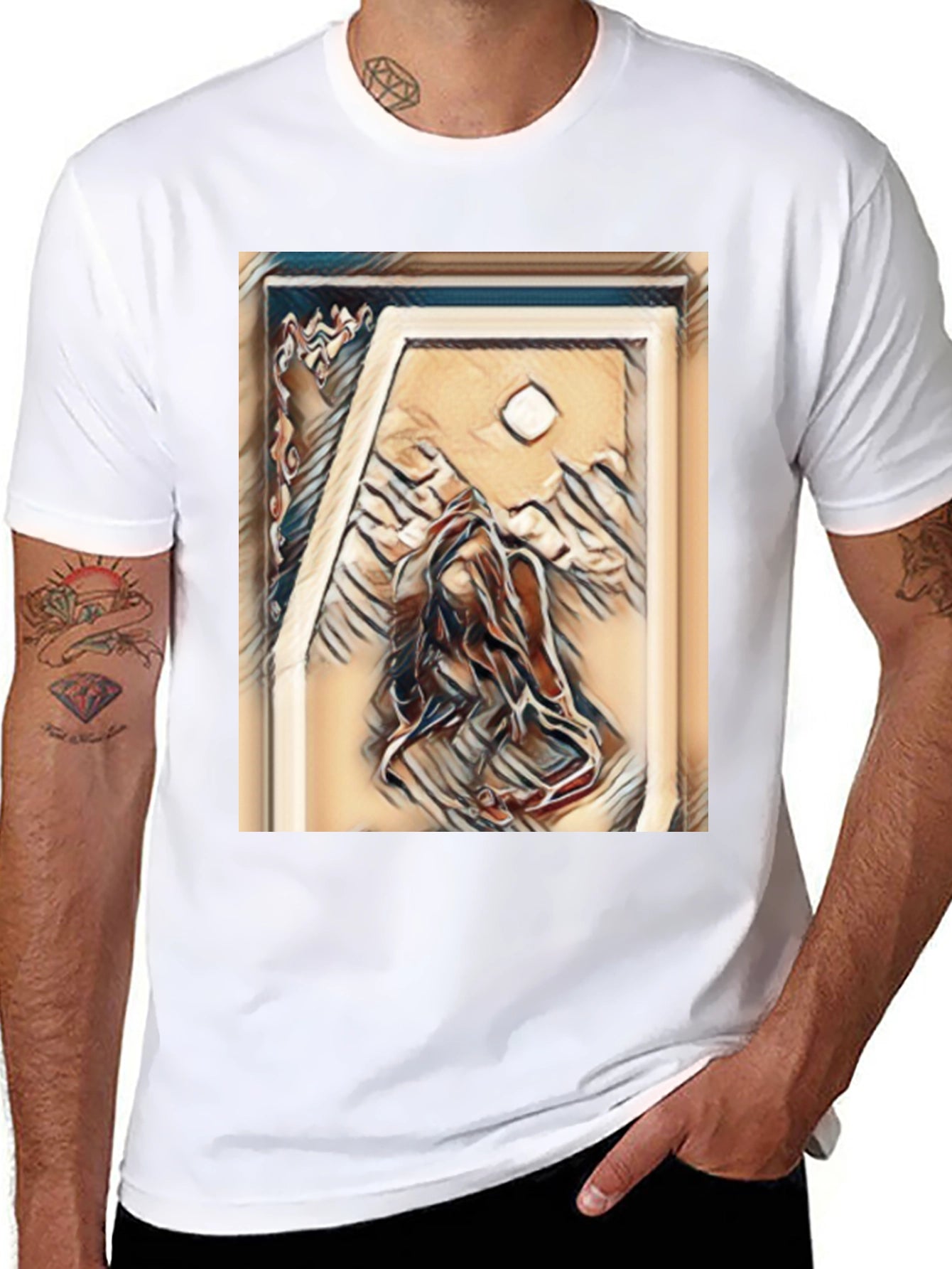 Abstract Art Tee - Black Cotton Blend