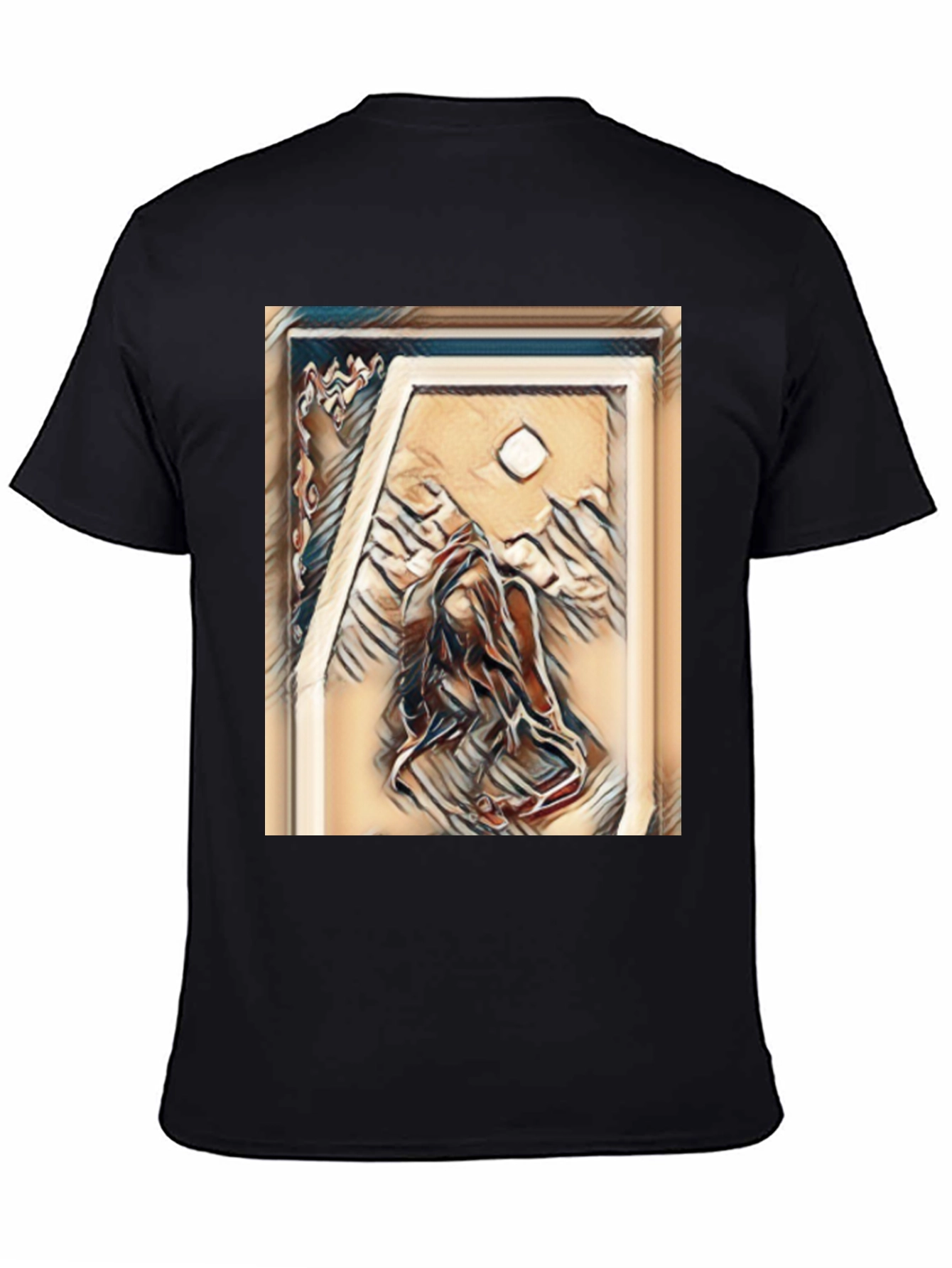 Abstract Art Tee - Black Cotton Blend