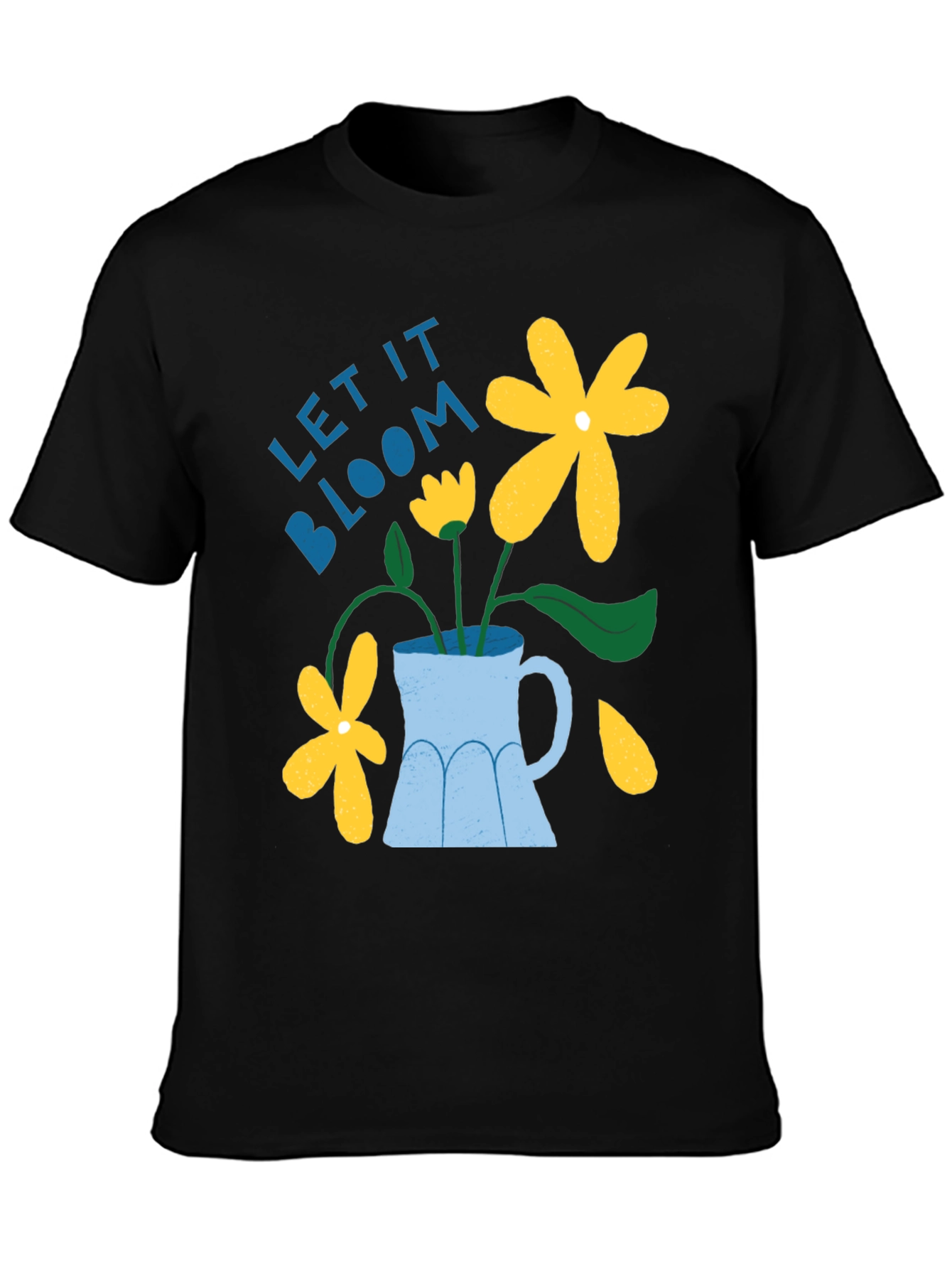 Let It Bloom Graphic Tee - Mens Black T-Shirt