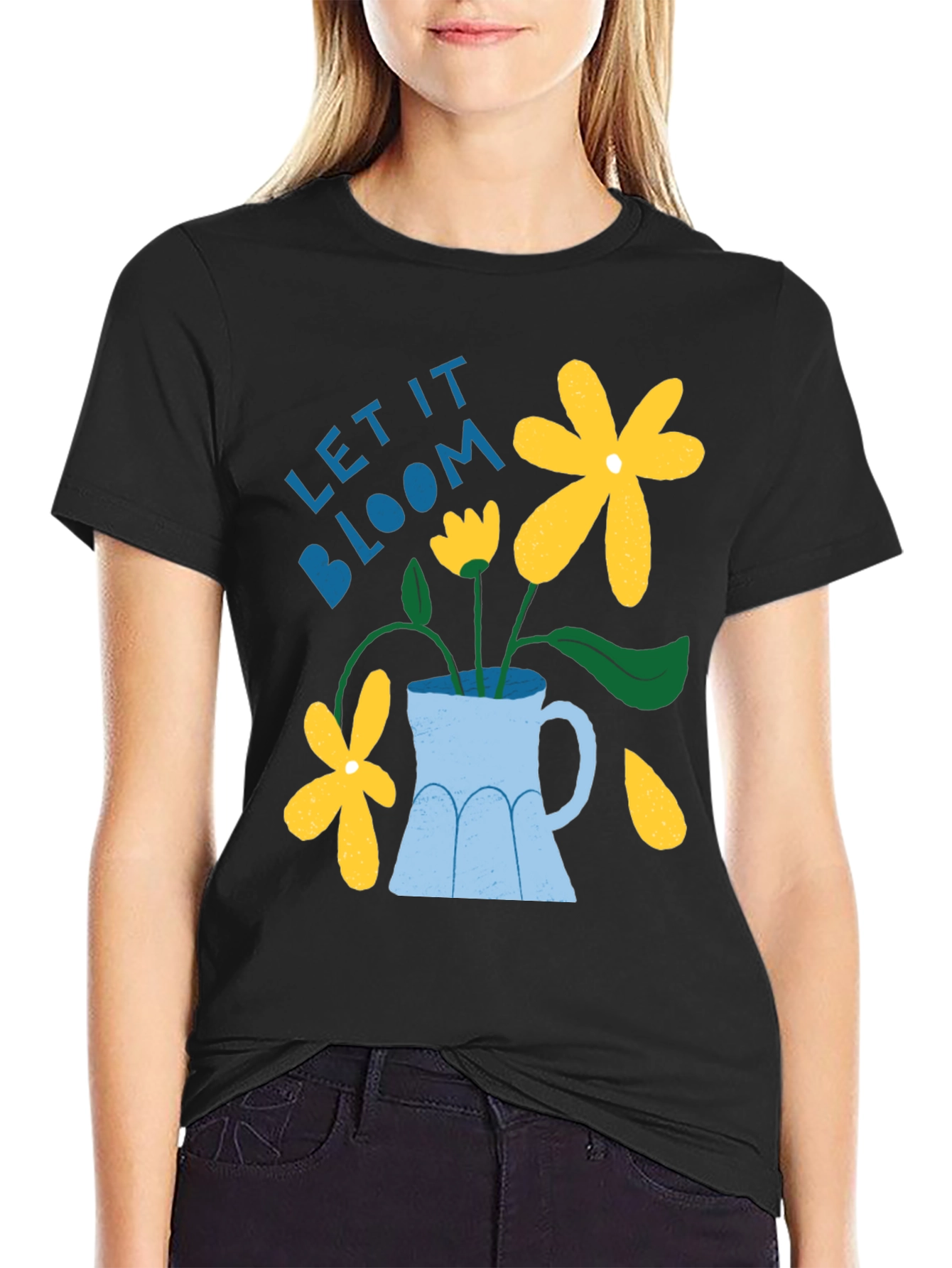 Let It Bloom Graphic Tee - Mens Black T-Shirt