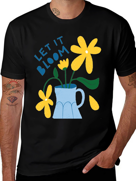 Let It Bloom Graphic Tee - Mens Black T-Shirt
