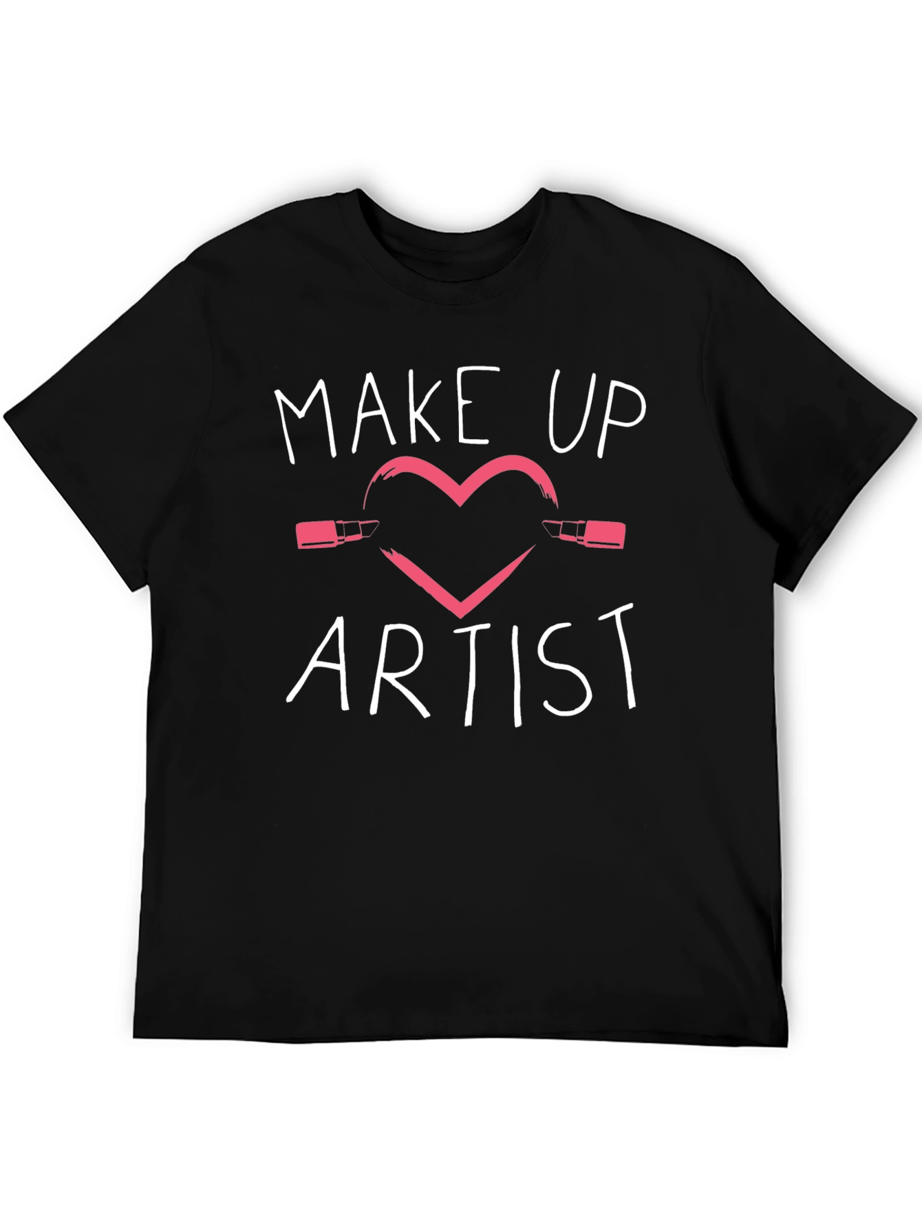 Make Up Artist T-Shirt: Heart & Lipstick Design