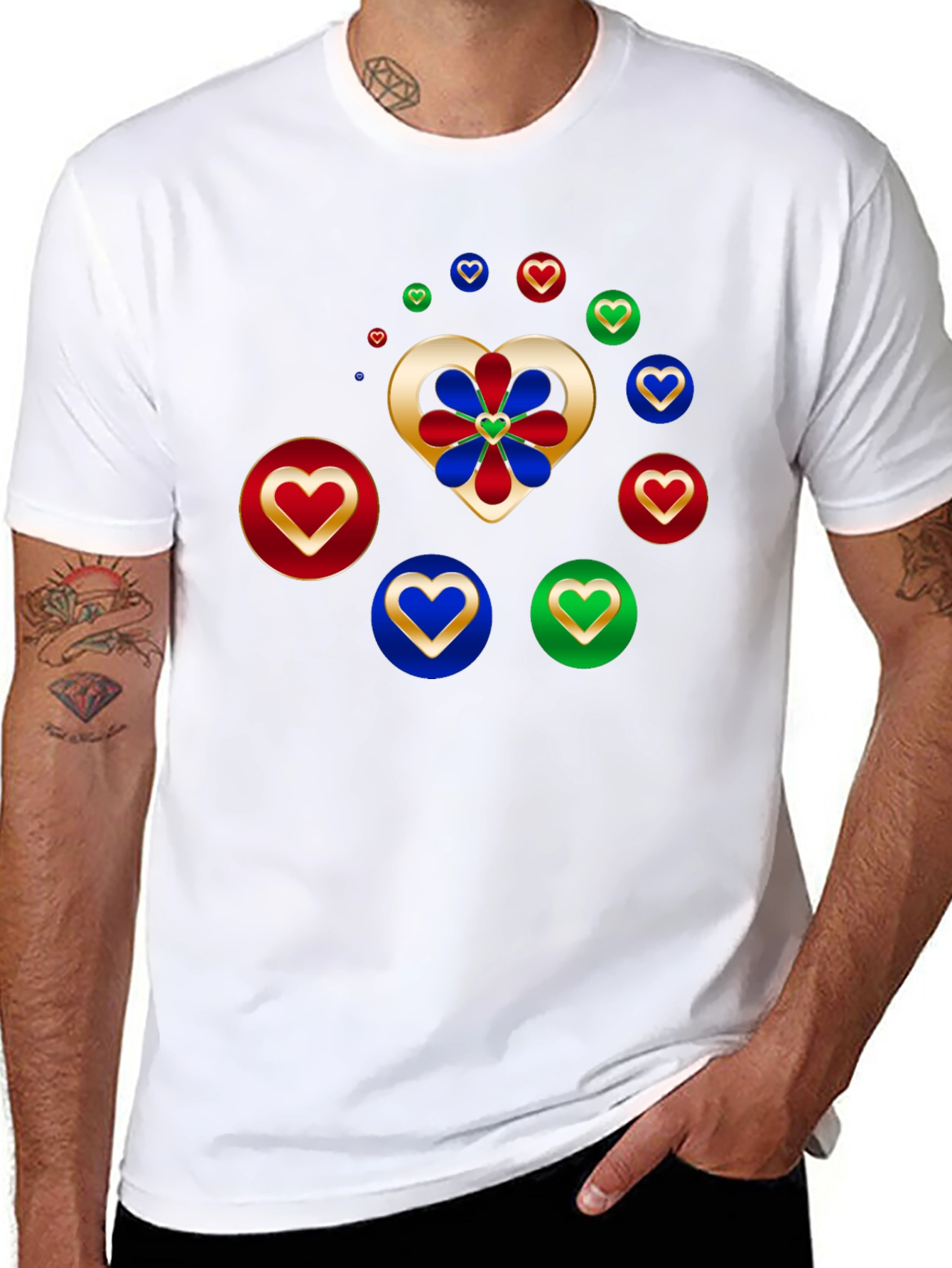 Heart Flower Graphic Tee - Modern Style