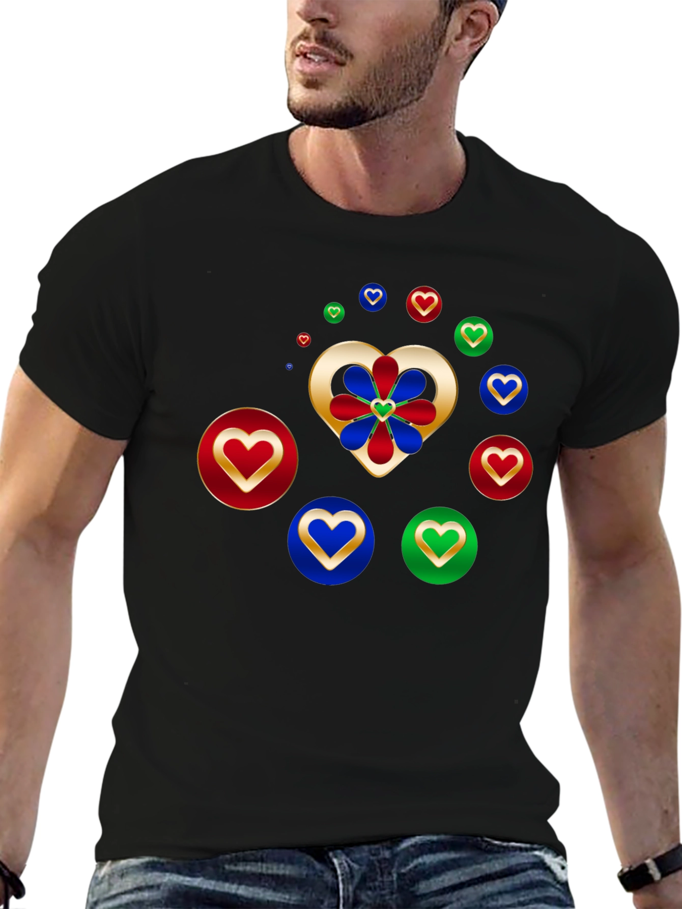 Heart Flower Graphic Tee - Modern Style