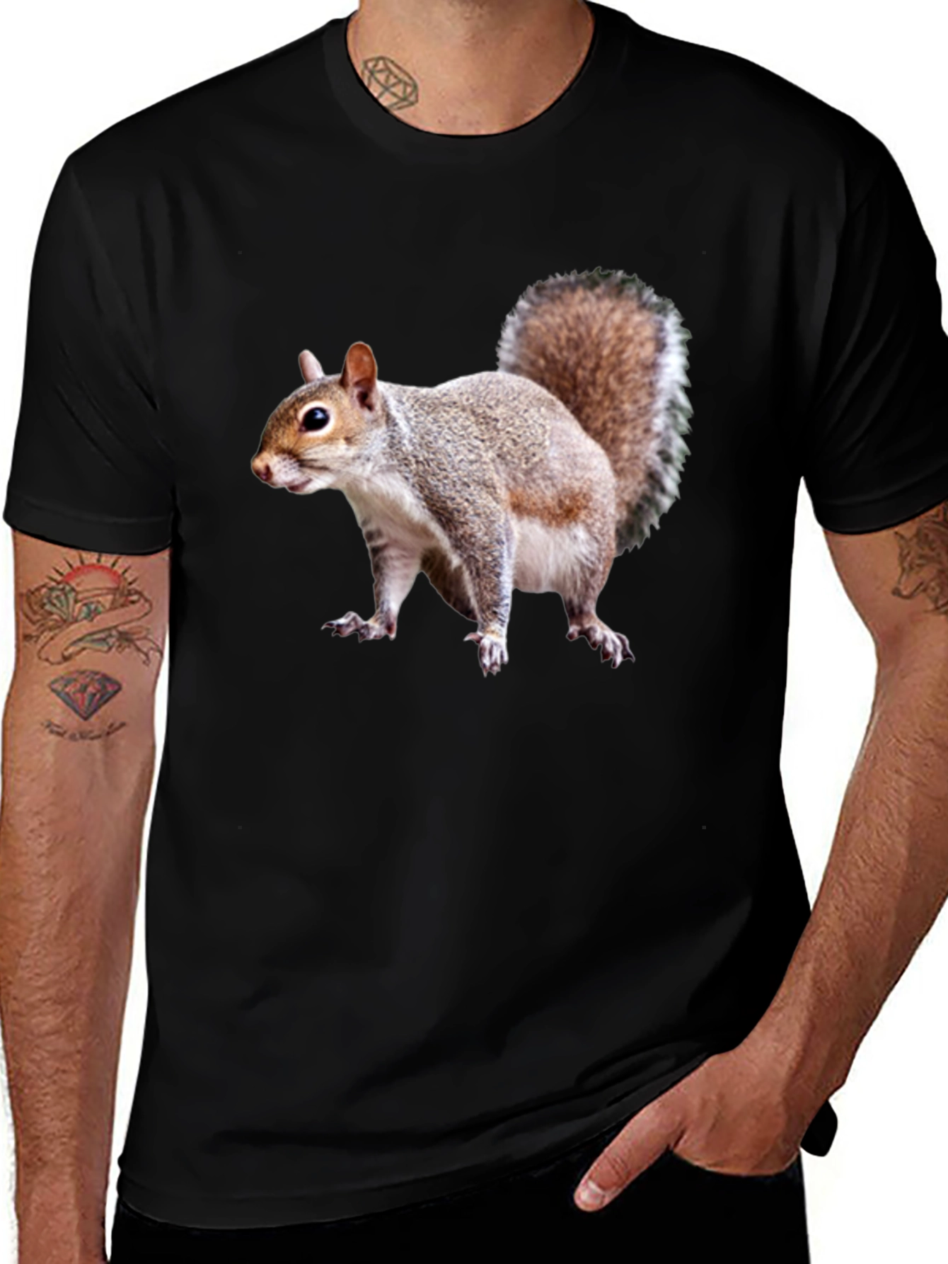 Squirrel Graphic Tee - Black Unisex T-Shirt