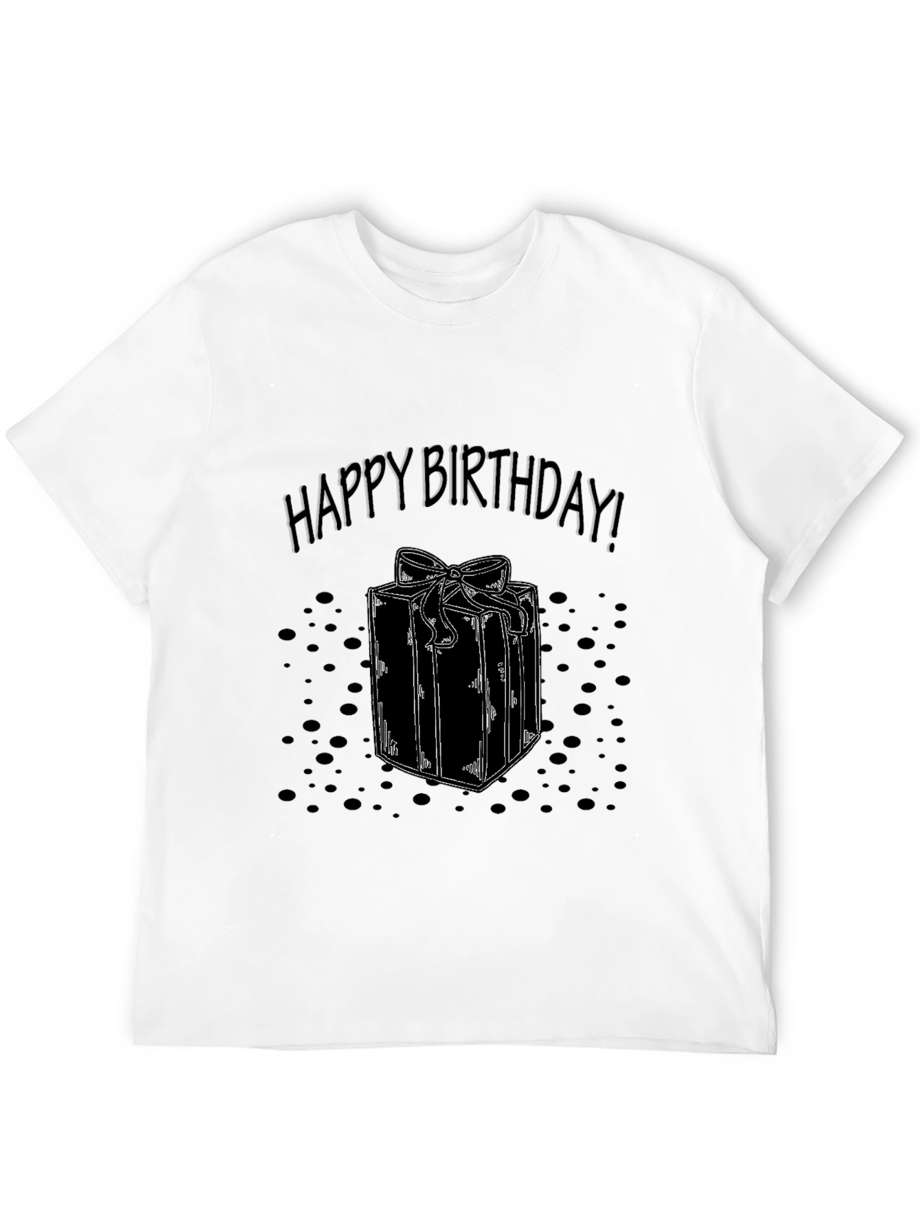 Happy Birthday Gift Box Graphic Tee - Black