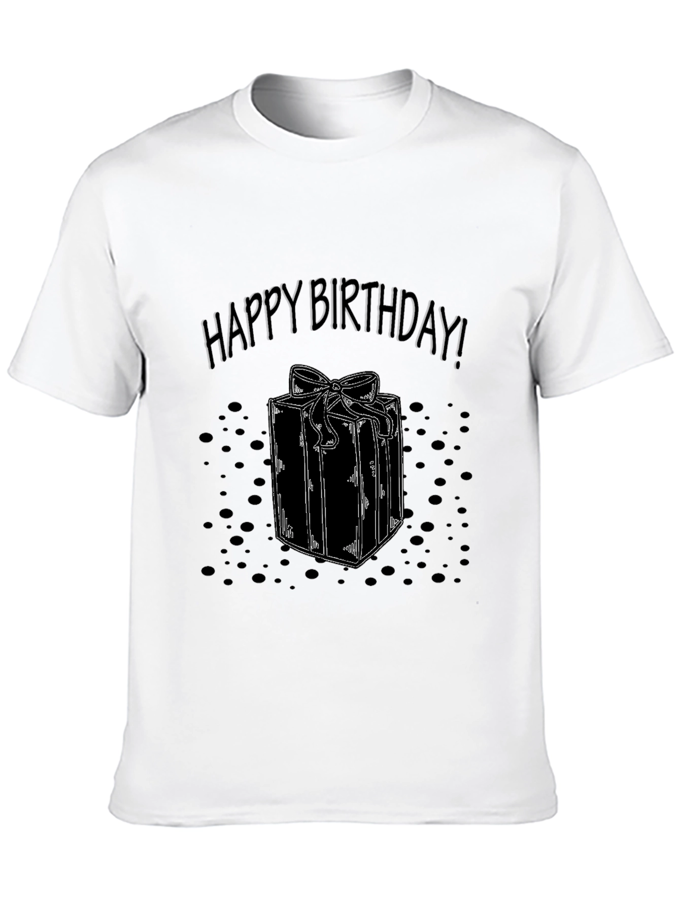 Happy Birthday Gift Box Graphic Tee - Black