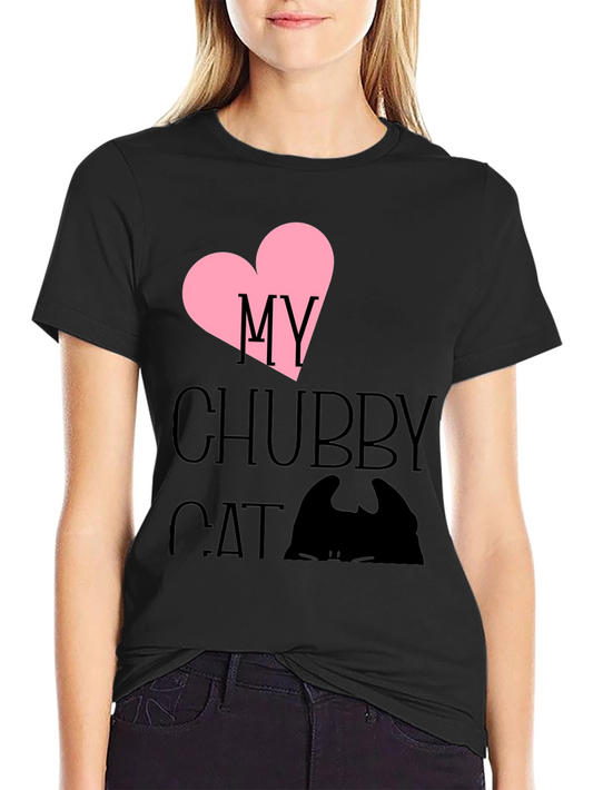 I Love My Chubby Cat T-Shirt - Cute Pet Tee