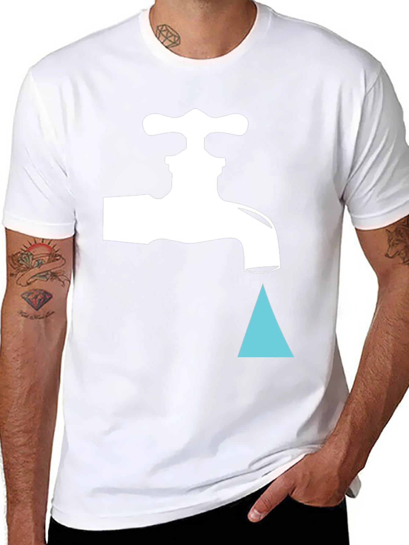 Leaky Faucet Graphic Tee - Black Cotton T-Shirt