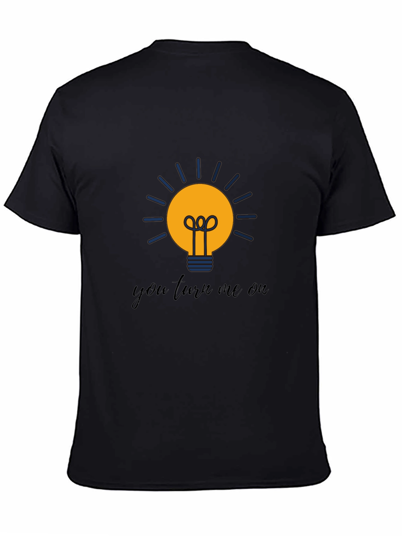 Humorous You Turn Me On Lightbulb Graphic Tee