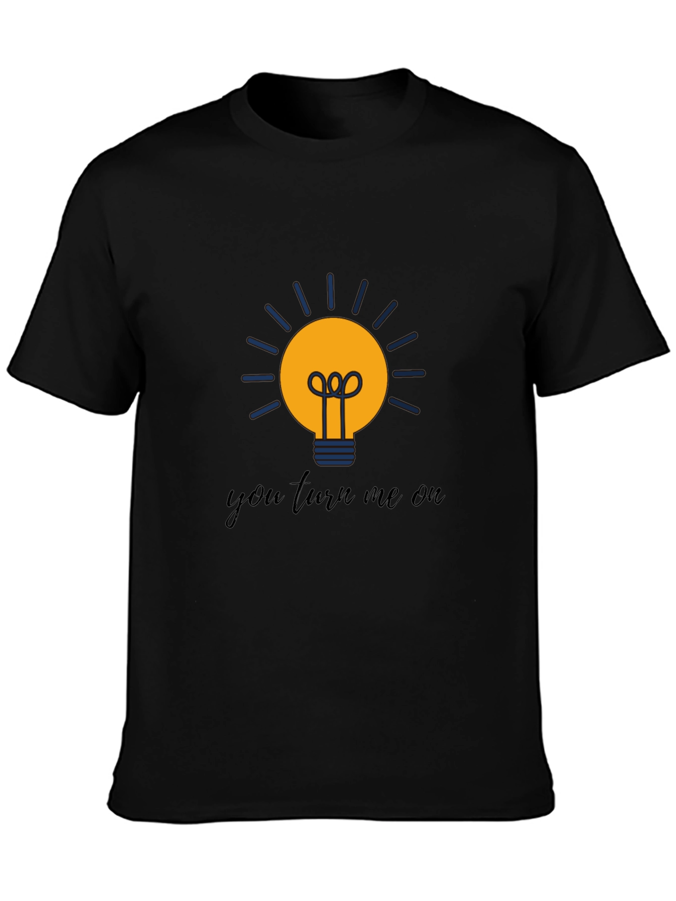 Humorous You Turn Me On Lightbulb Graphic Tee