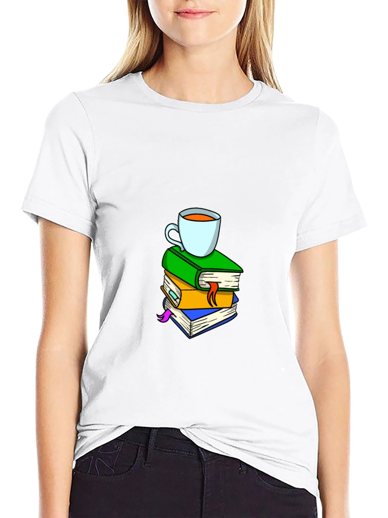 Book Stack & Coffee T-Shirt