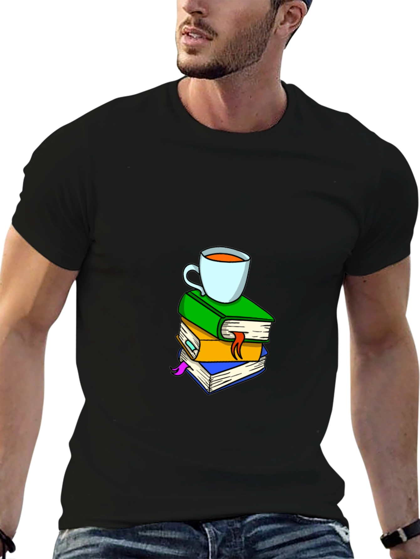 Book Stack & Coffee T-Shirt