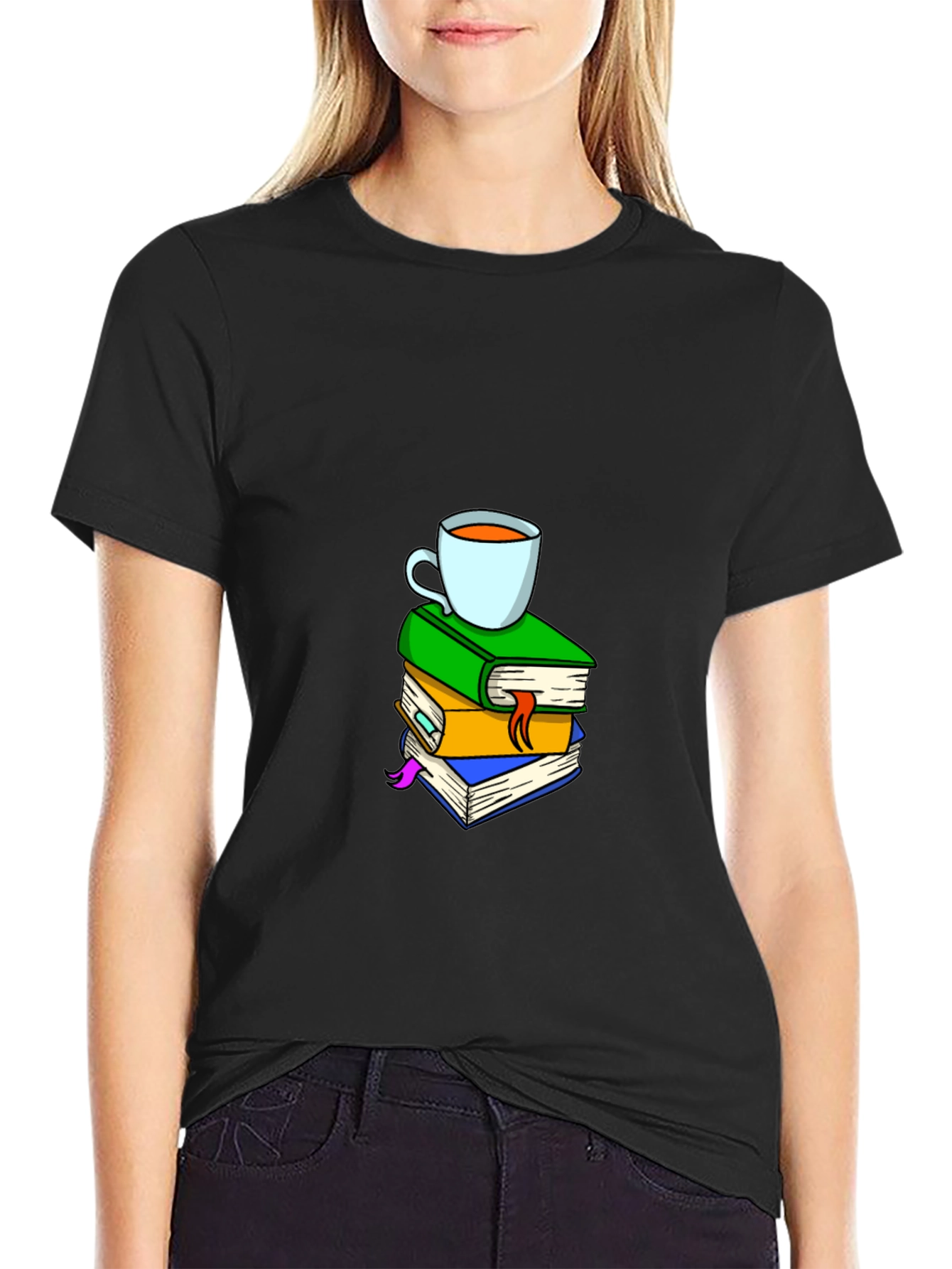 Book Stack & Coffee T-Shirt
