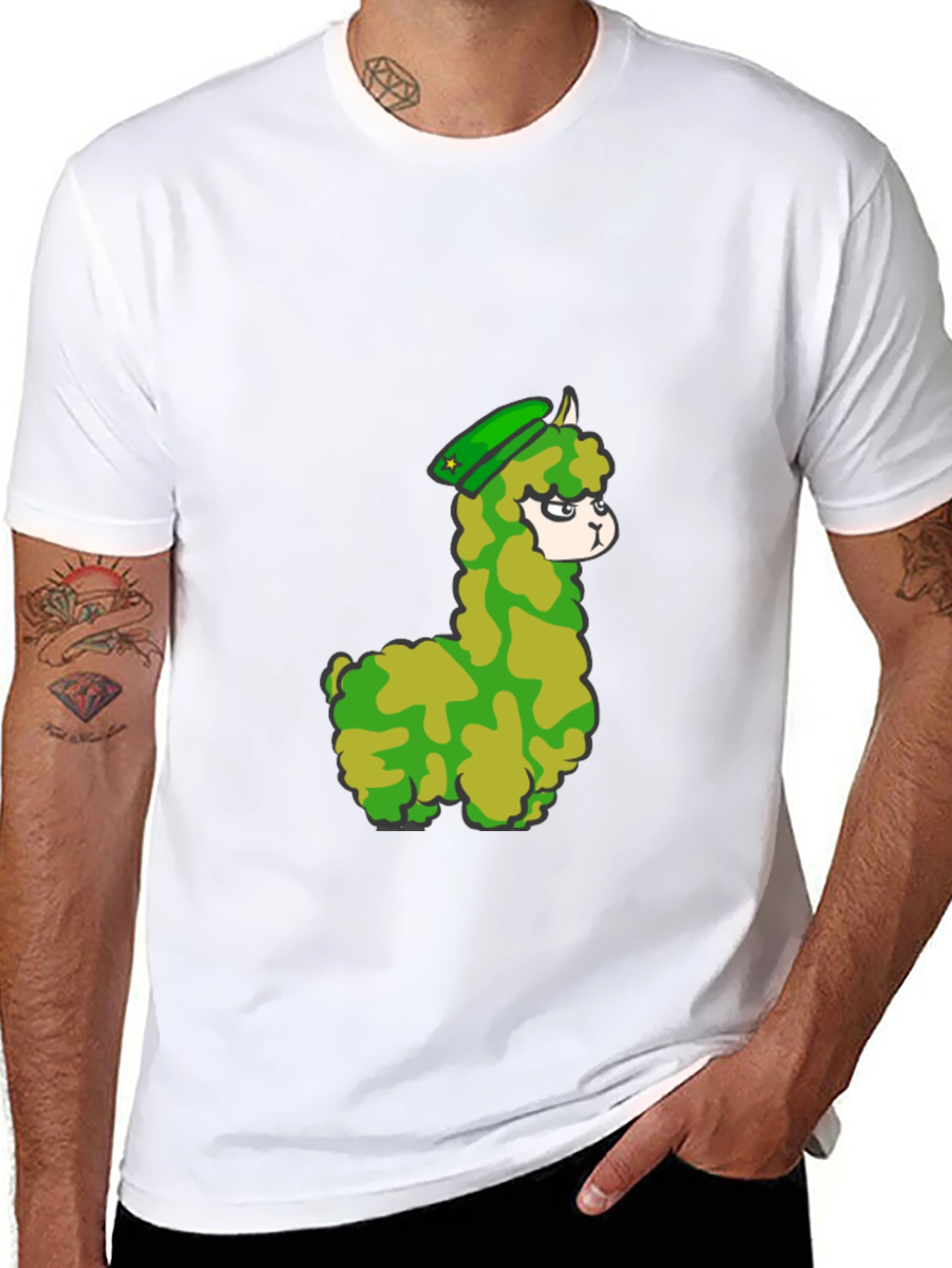 Alpaca Camo T-Shirt - Fun Novelty Tee
