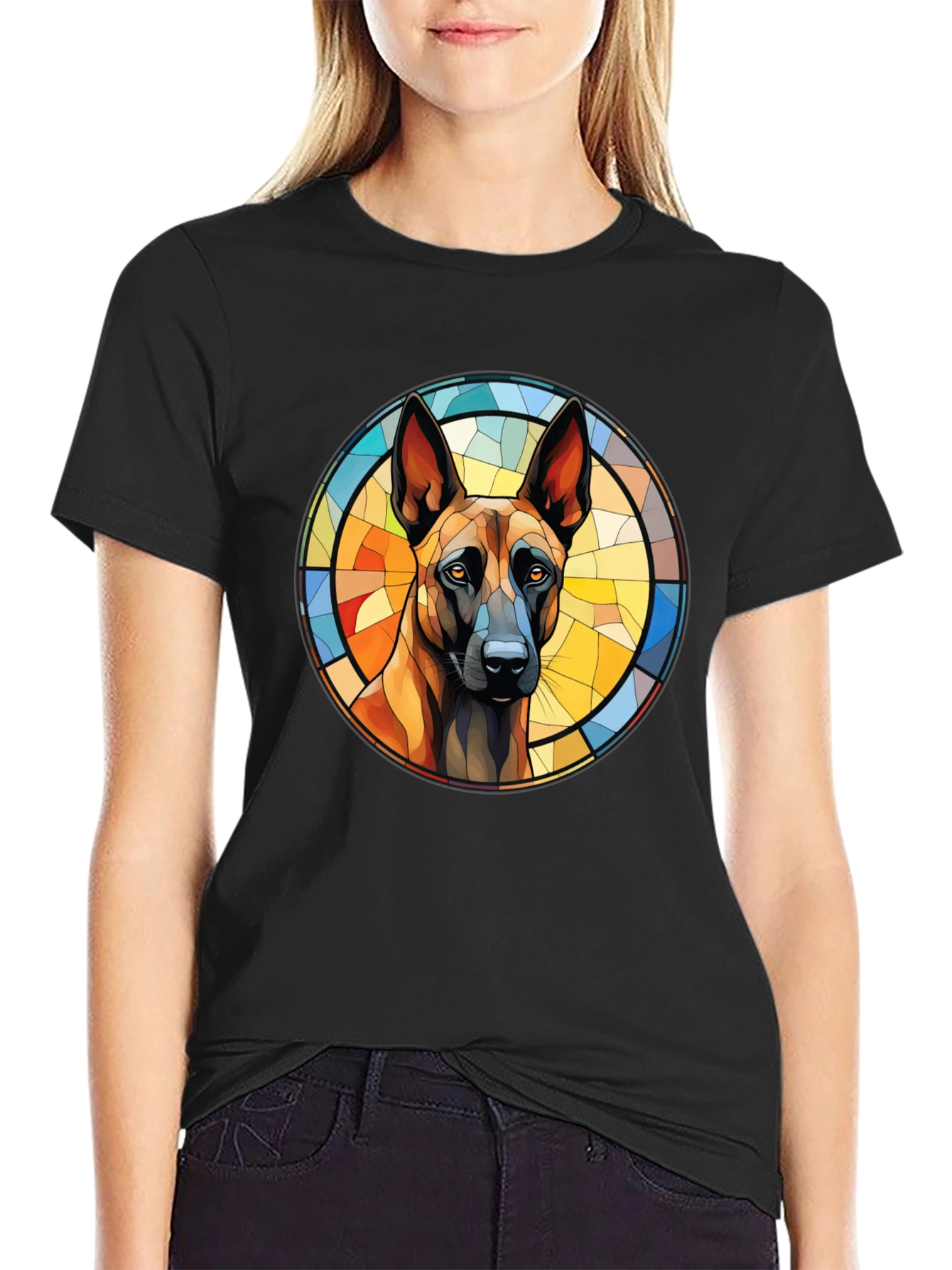 Dog Breed Stained Glass Graphic Tee