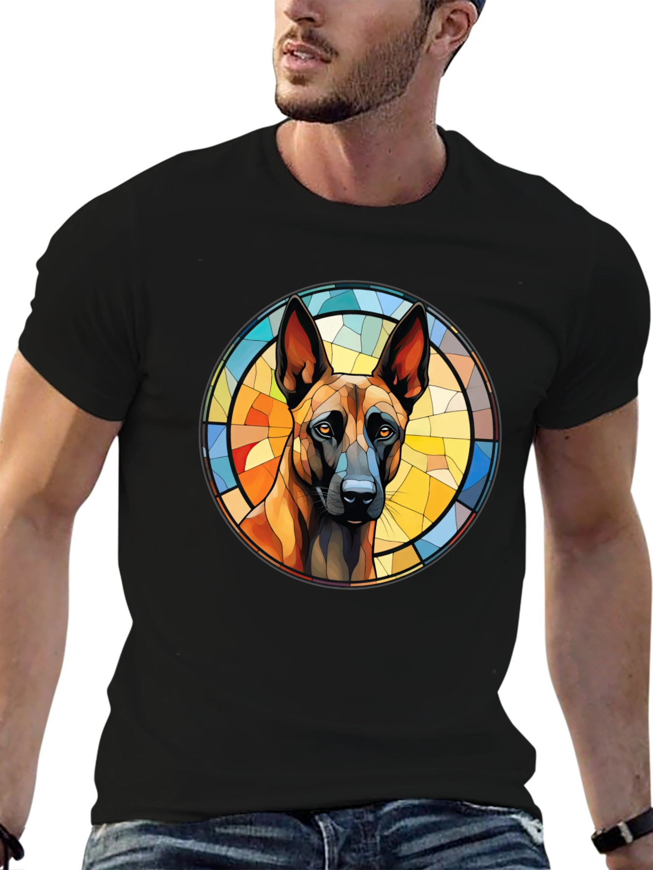 Dog Breed Stained Glass Graphic Tee