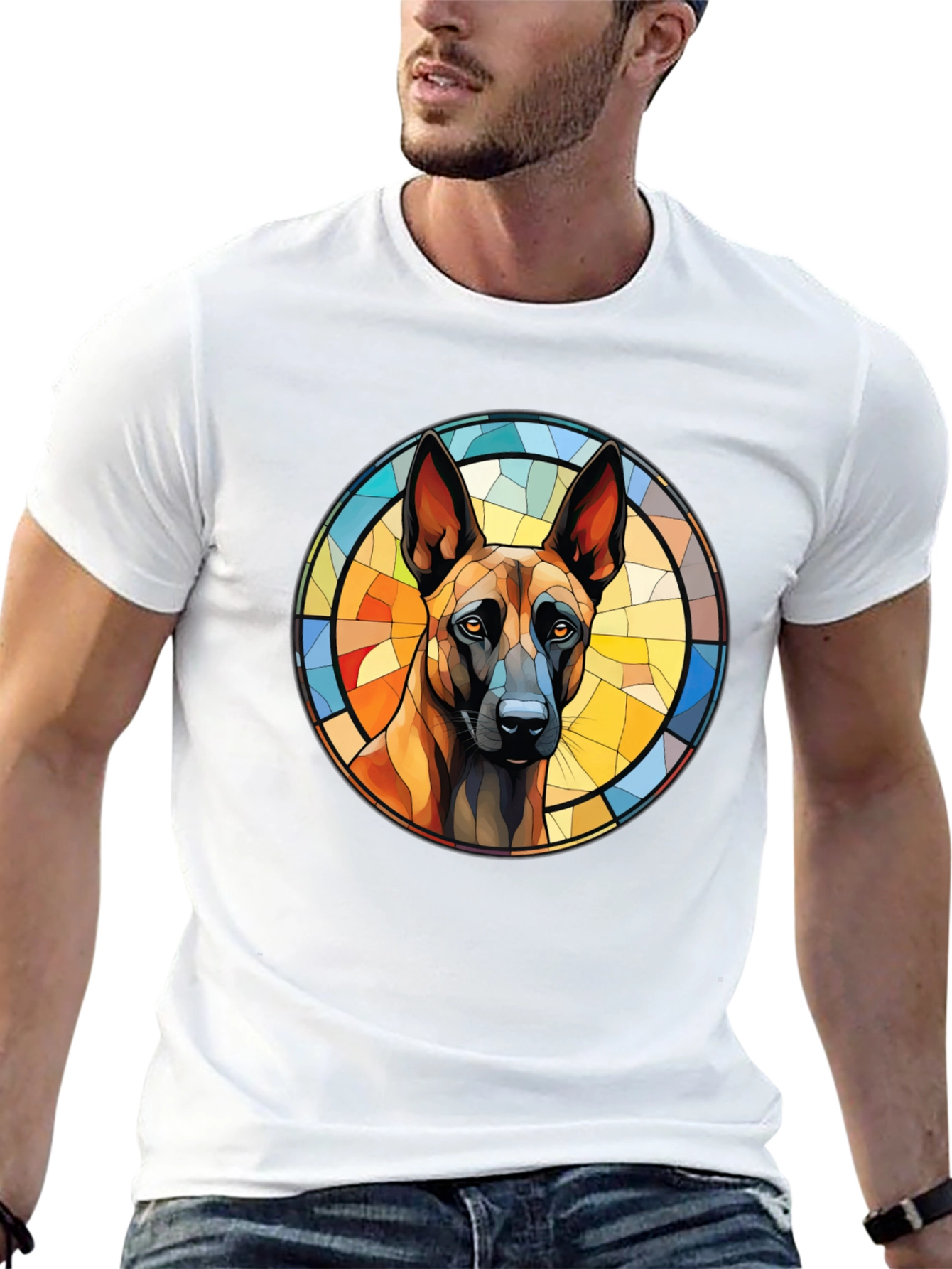 Dog Breed Stained Glass Graphic Tee