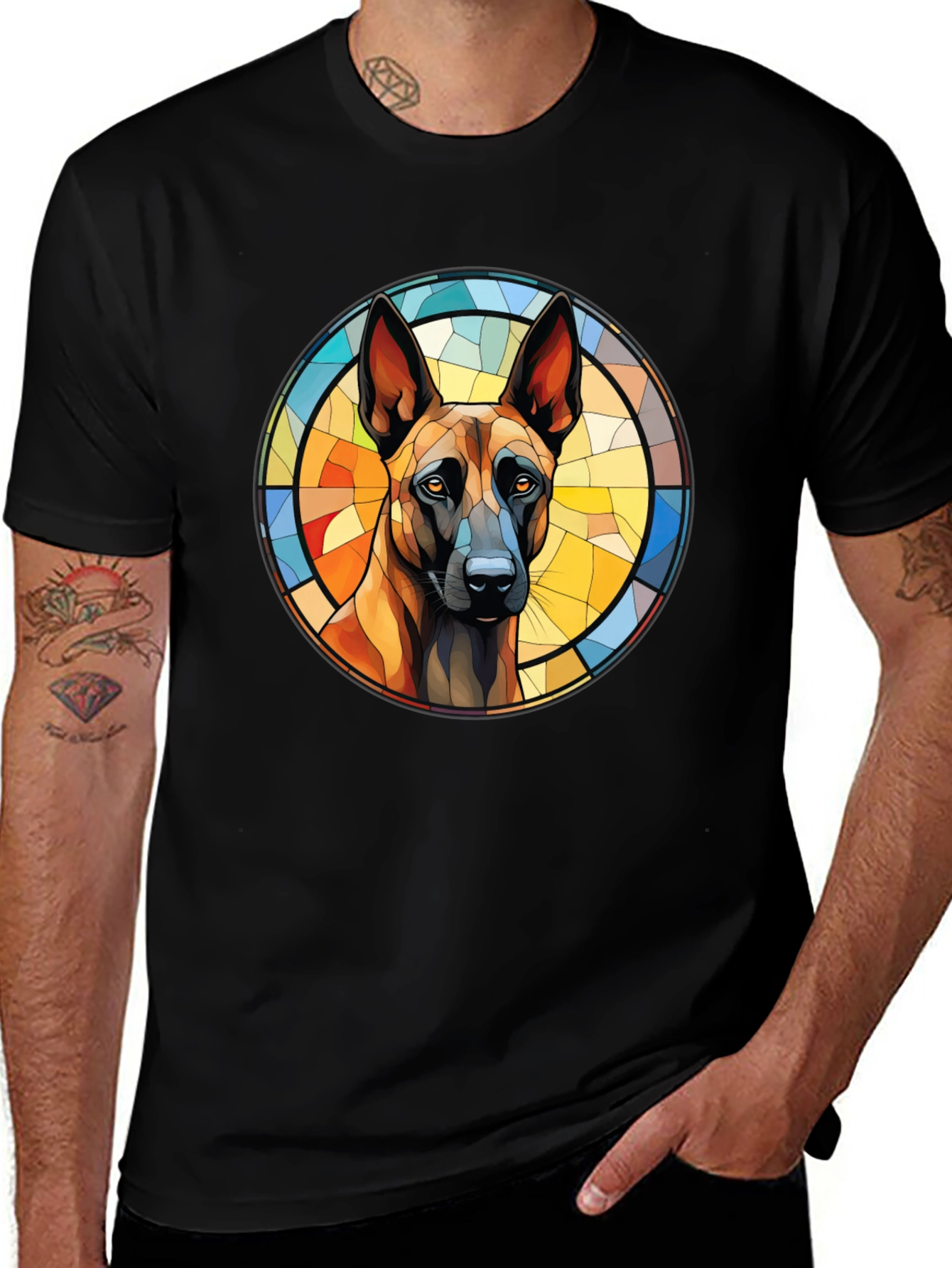 Dog Breed Stained Glass Graphic Tee