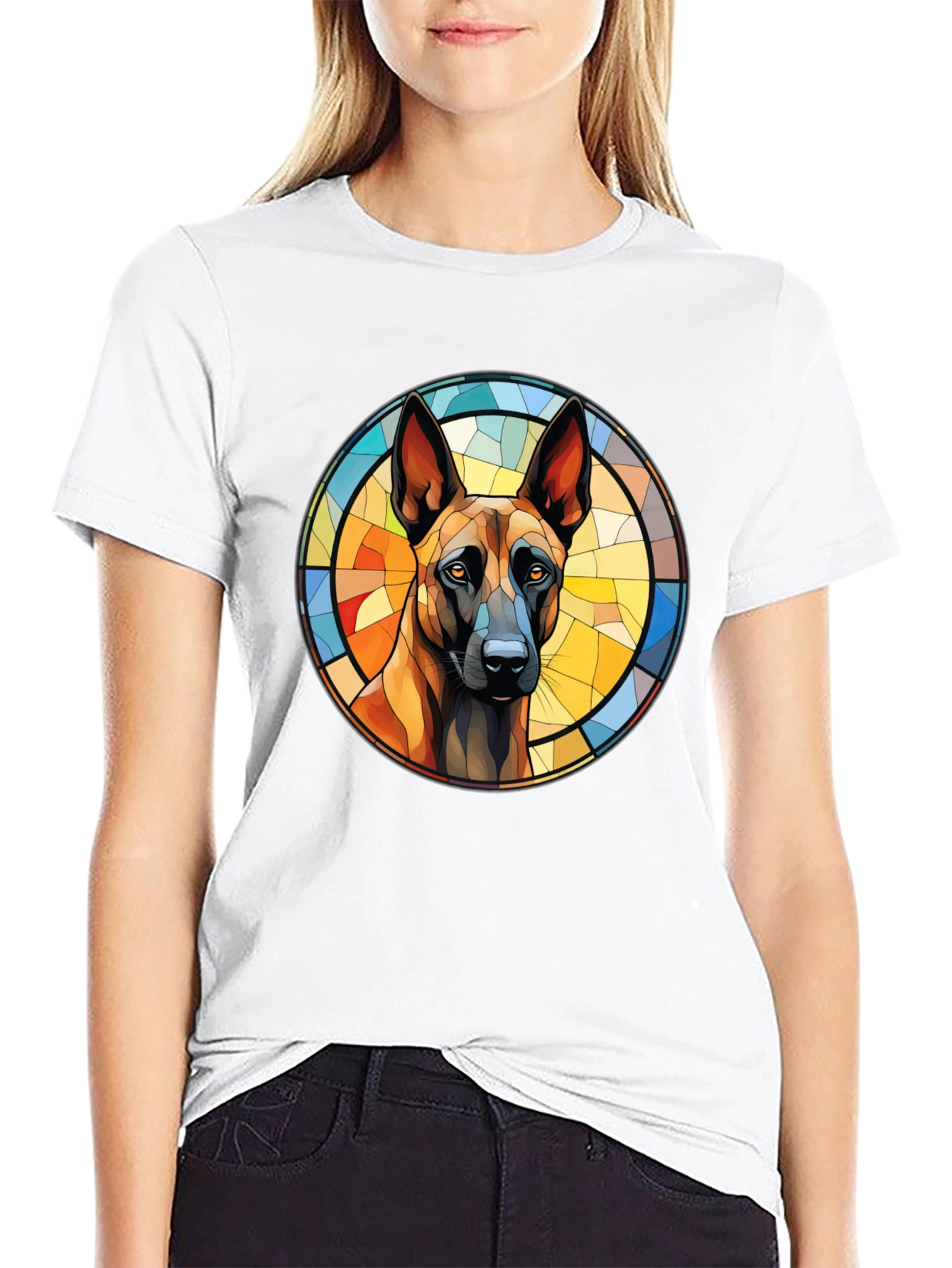 Dog Breed Stained Glass Graphic Tee