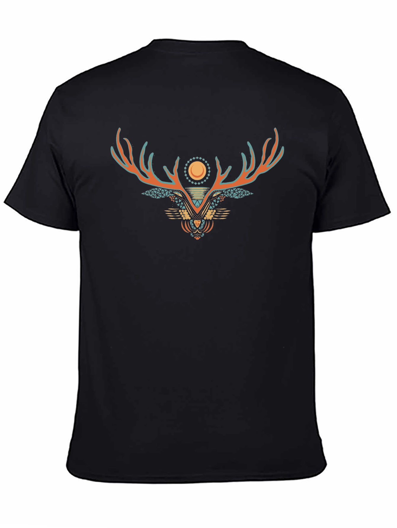 Graphic Print Tee - Geometric Deer Design