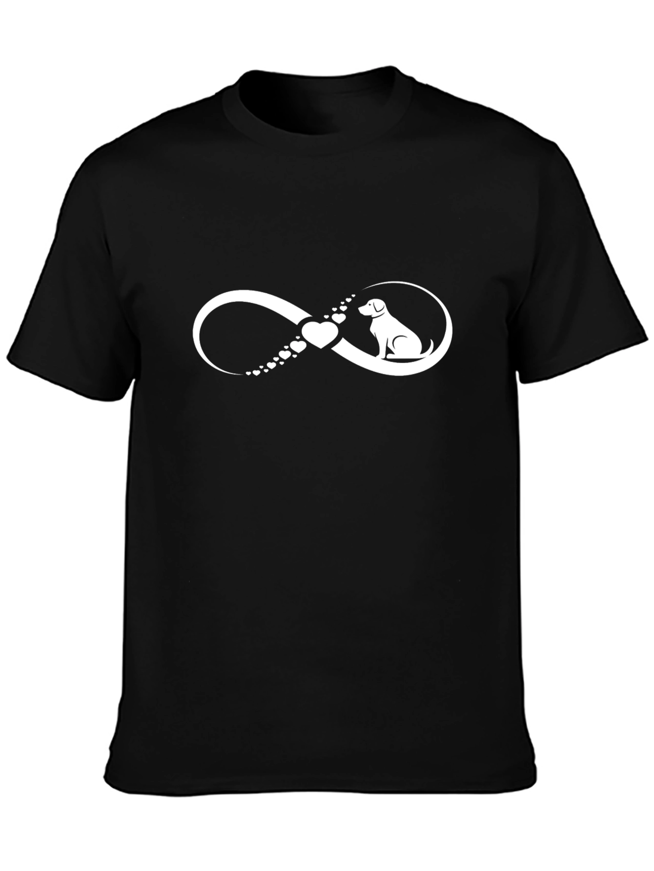 Dog Lover Infinity Heart T-Shirt - Black