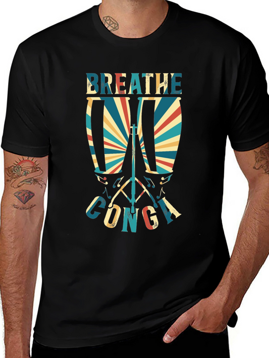 Breathe Conga Drum Graphic Tee - Music Lover Shirt