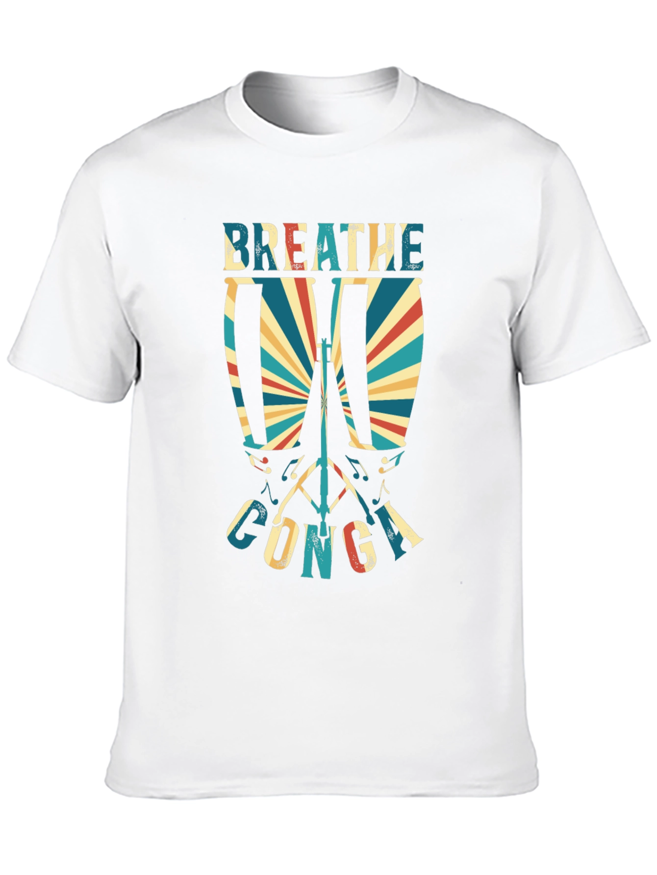 Breathe Conga Drum Graphic Tee - Music Lover Shirt