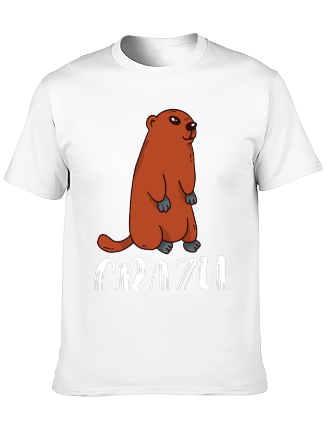 Crazy Groundhog T-Shirt - Black Crew Neck